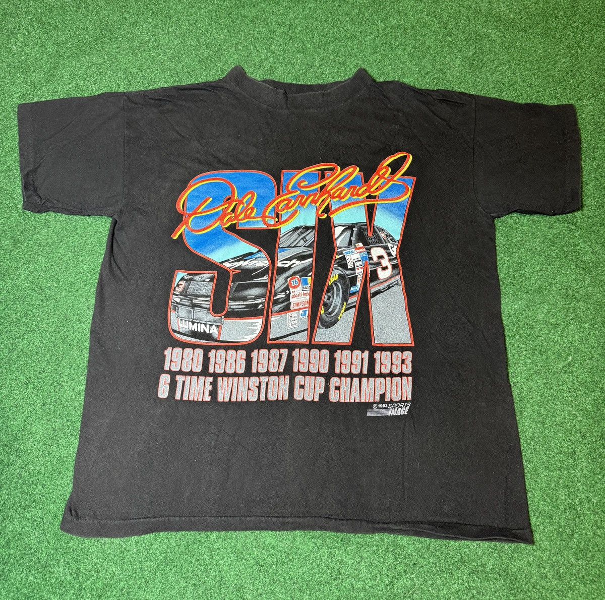 NASCAR × Vintage Vtg 90 Original Dale Earnhardt Sr 6 Cup Champion T Shirt Size US M / EU 48-50 / 2 - 1 Thumbnail