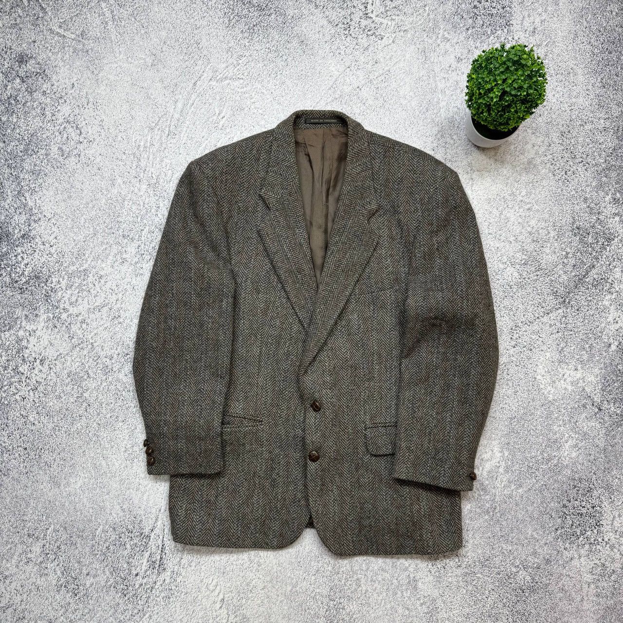 Harris Tweed Harris Tweed Blazer Handwoven 80s Scottish Wool Herringbone Size 42R - 1 Thumbnail