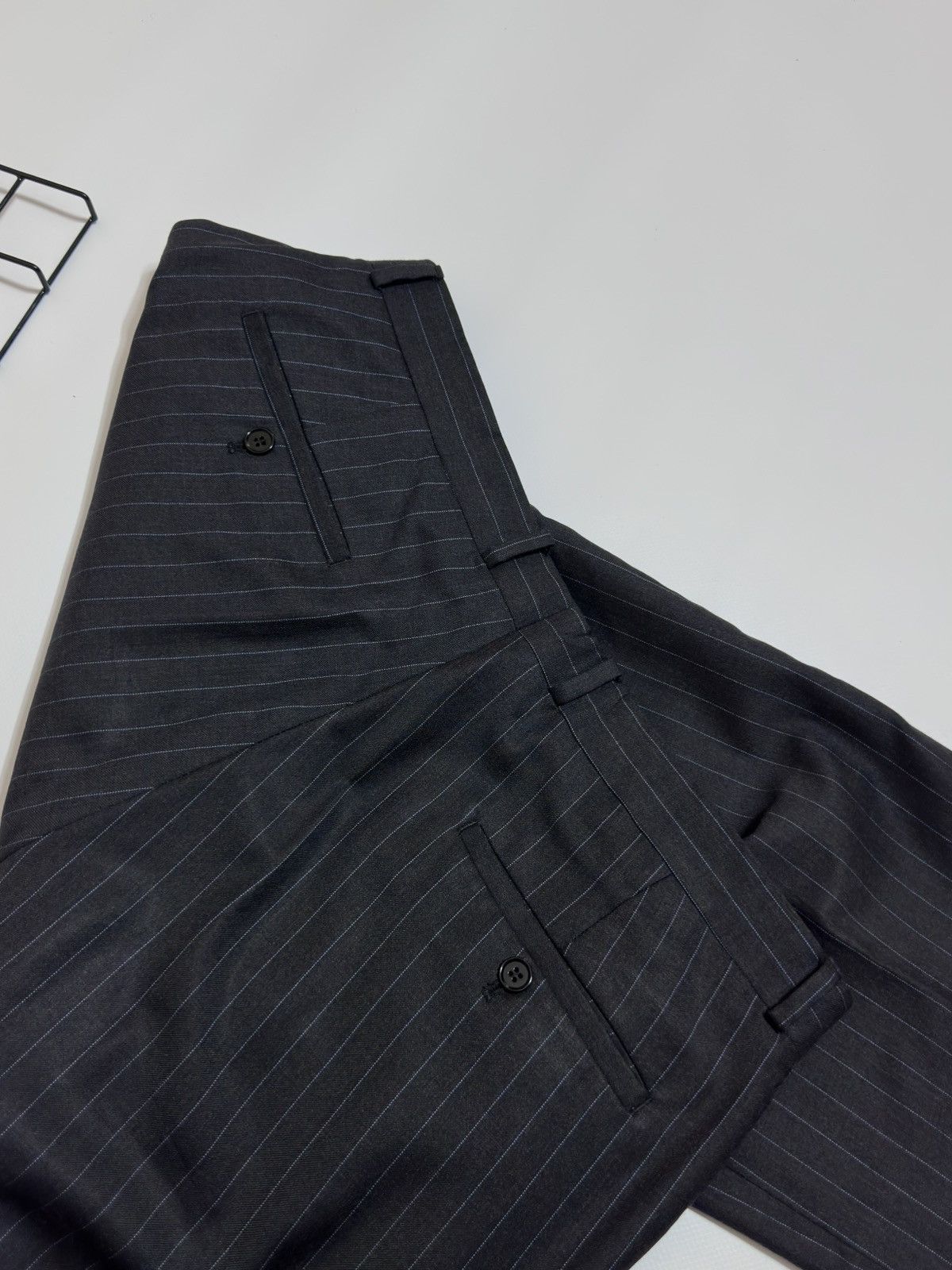 Mulberry Mulberry London Pinstripe Wool & Cashmere Suit Charcoal Size 44R - 13 Thumbnail