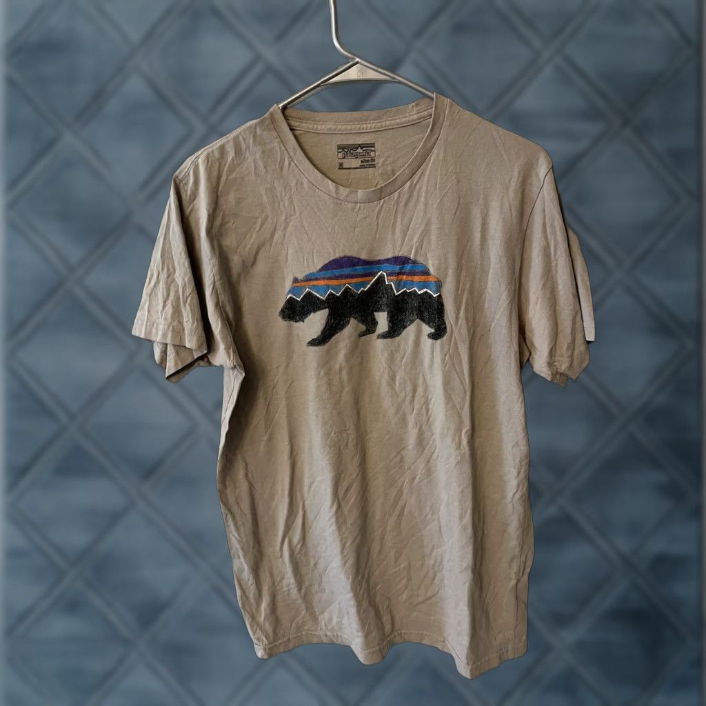 Patagonia Patagonia Shirt Mens Medium Tan Fitz Roy Bear Slim Fit Crew Neck Pullover Tee M Size US M / EU 48-50 / 2 - 1 Thumbnail