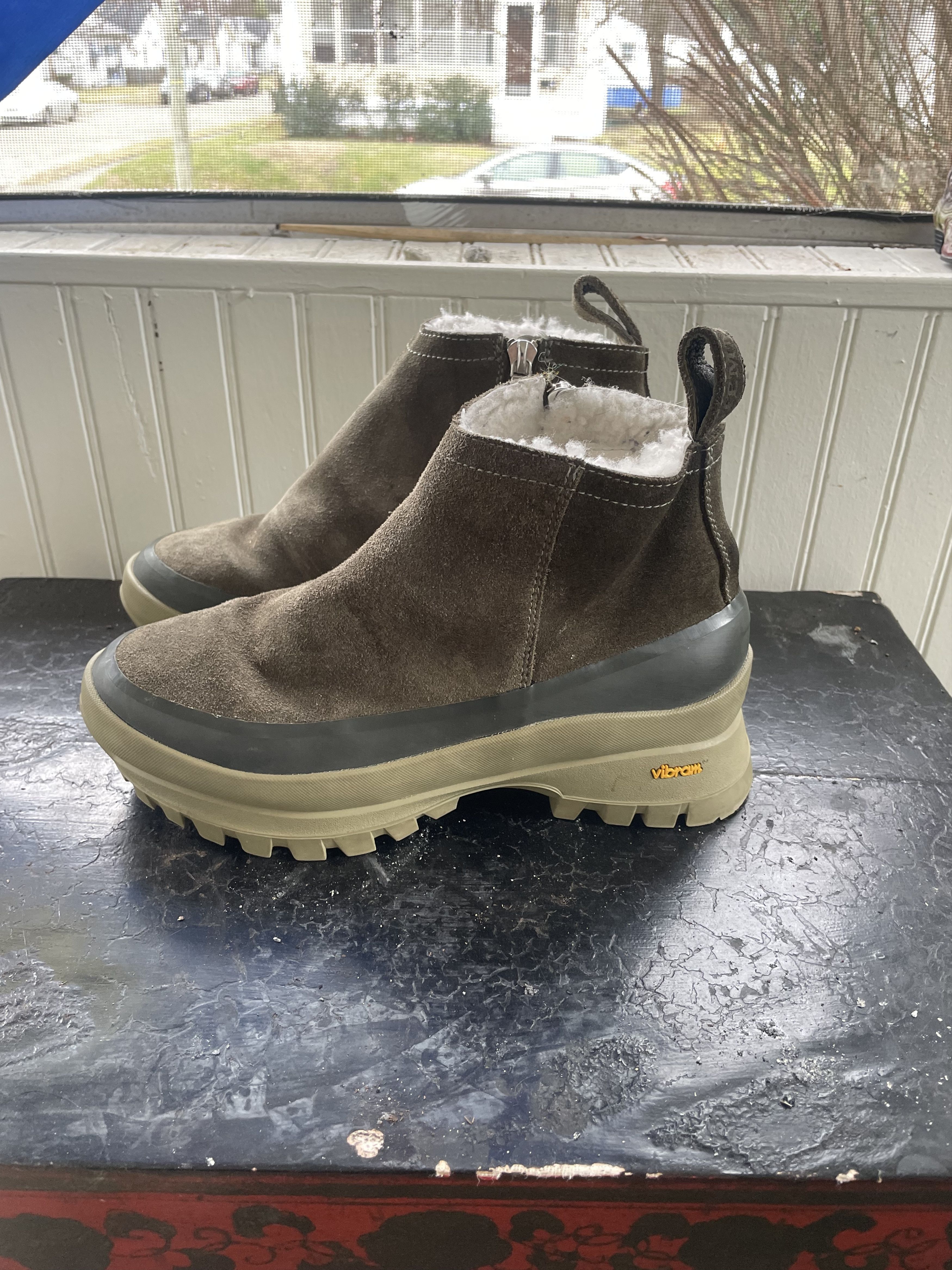 image of Diemme Green Suede Zip Boots in Olive, Women's (Size 7)