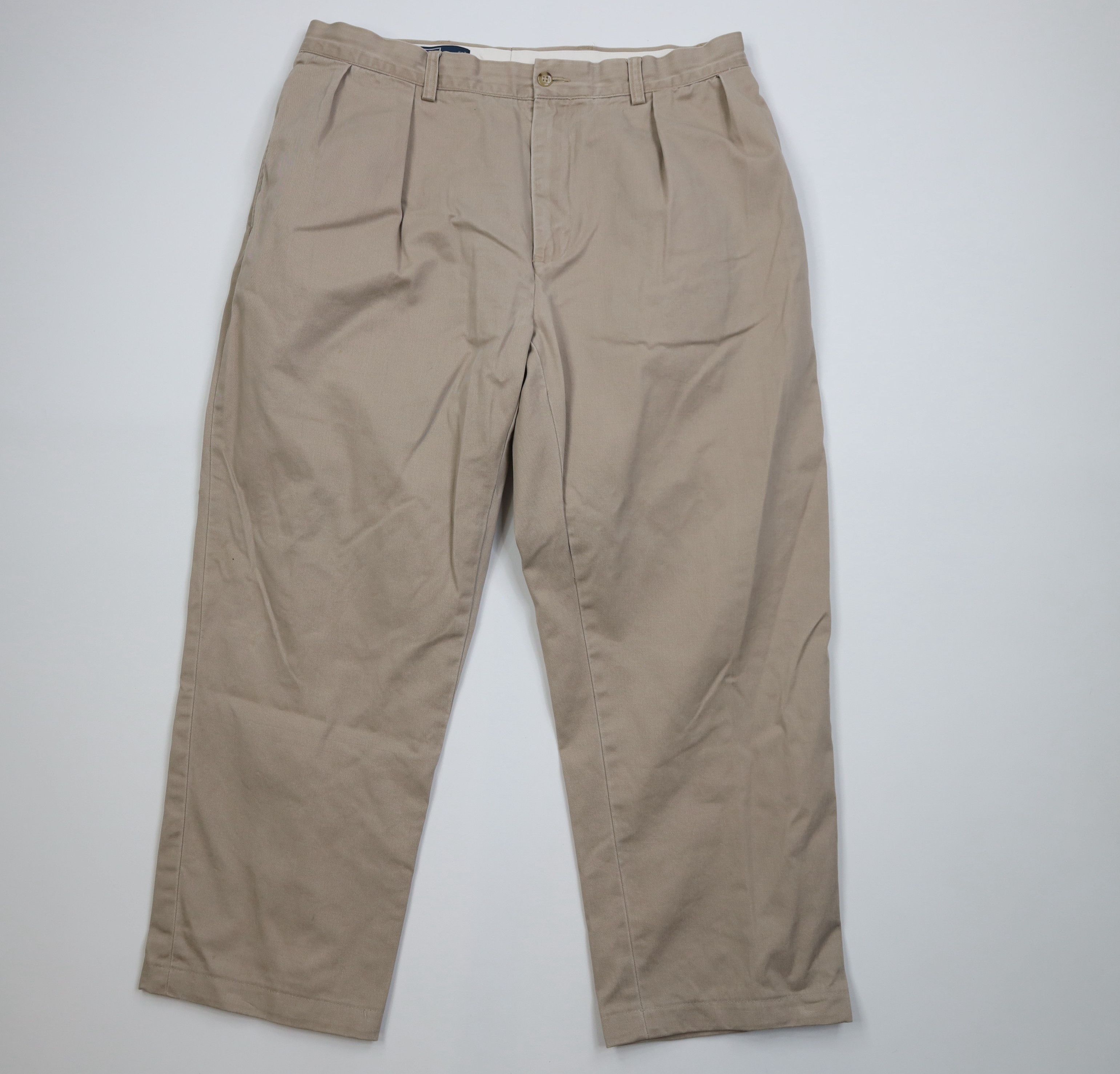 Ralph Lauren Vinage 90s Ralph Lauren Wide Leg Chino Pants Beige Cotton Size US 36 / EU 52 - 1 Thumbnail