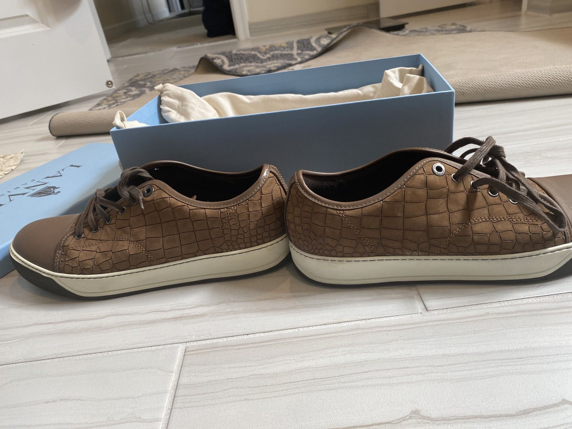 Lanvin DBB1 Leather and Suede Sneakers Size US 11 / EU 44 - 1 Thumbnail