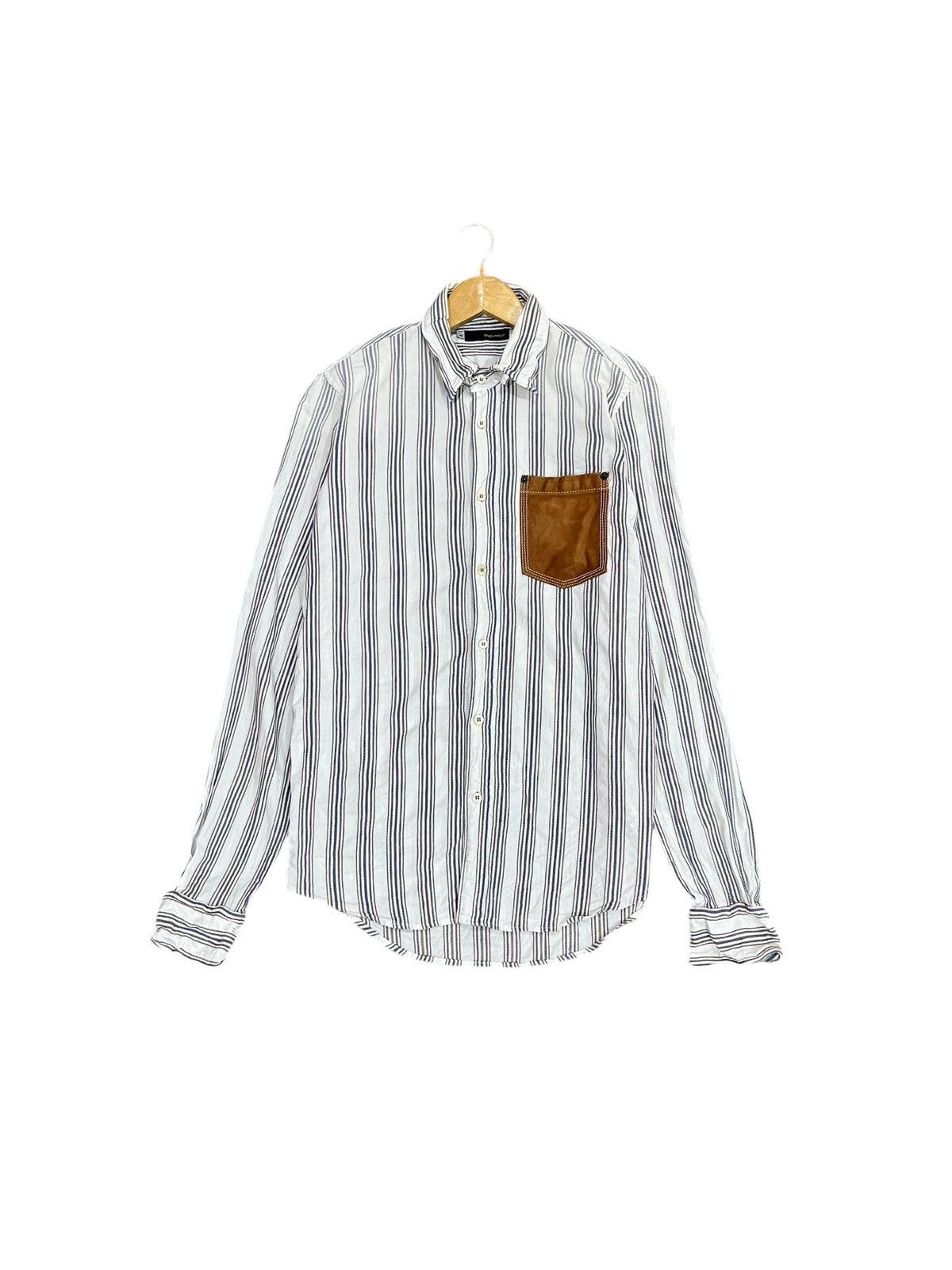 Dsquared2 × Vintage Dsquared2 Bengal Striped Shirt with Leather Pocket Size US M / EU 48-50 / 2 - 1 Thumbnail