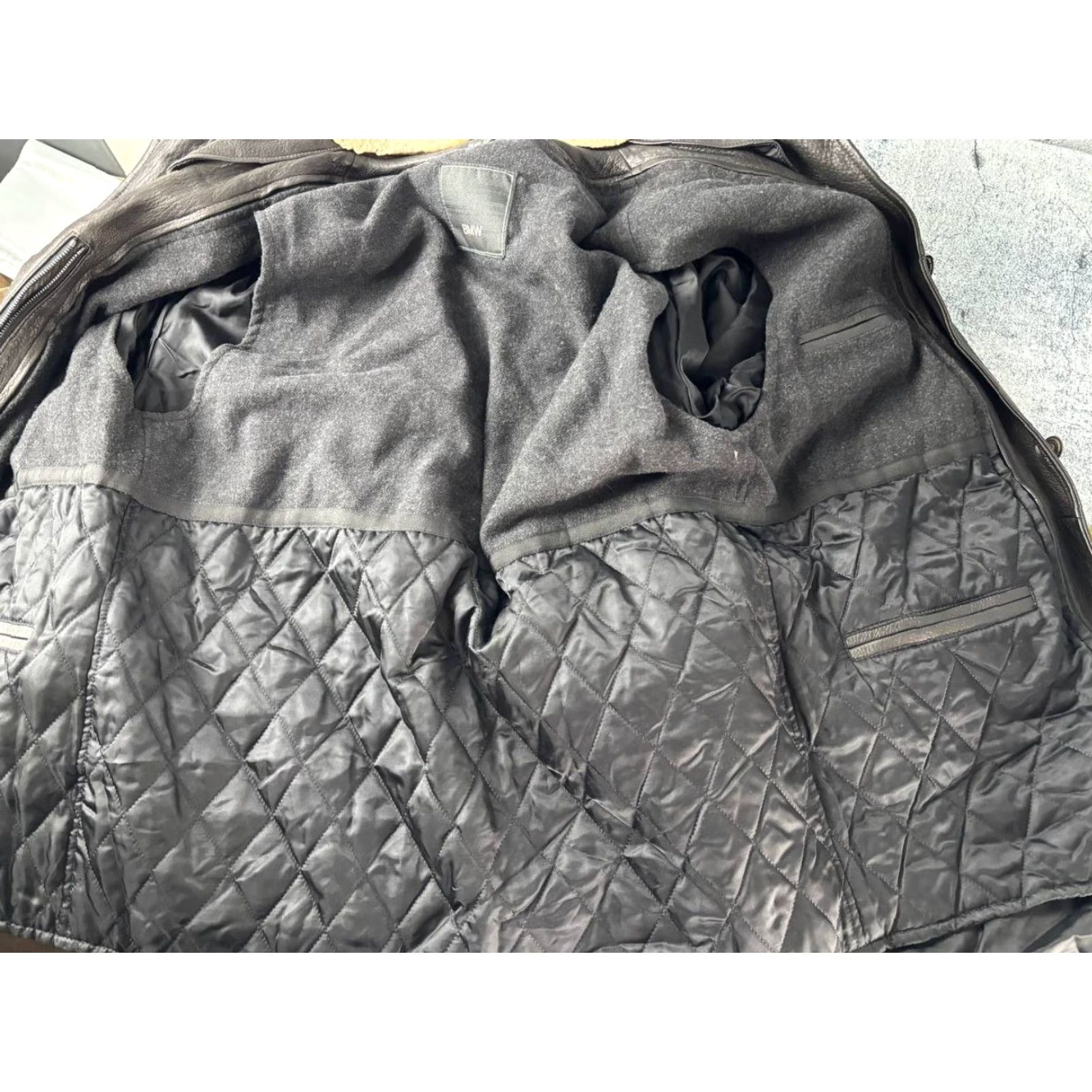 BMW BMW Jacket Mens Leather Black M Acetate Lining Breathable Full Zip Button Up Regular Unisex? Size US M / EU 48-50 / 2 - 4 Thumbnail