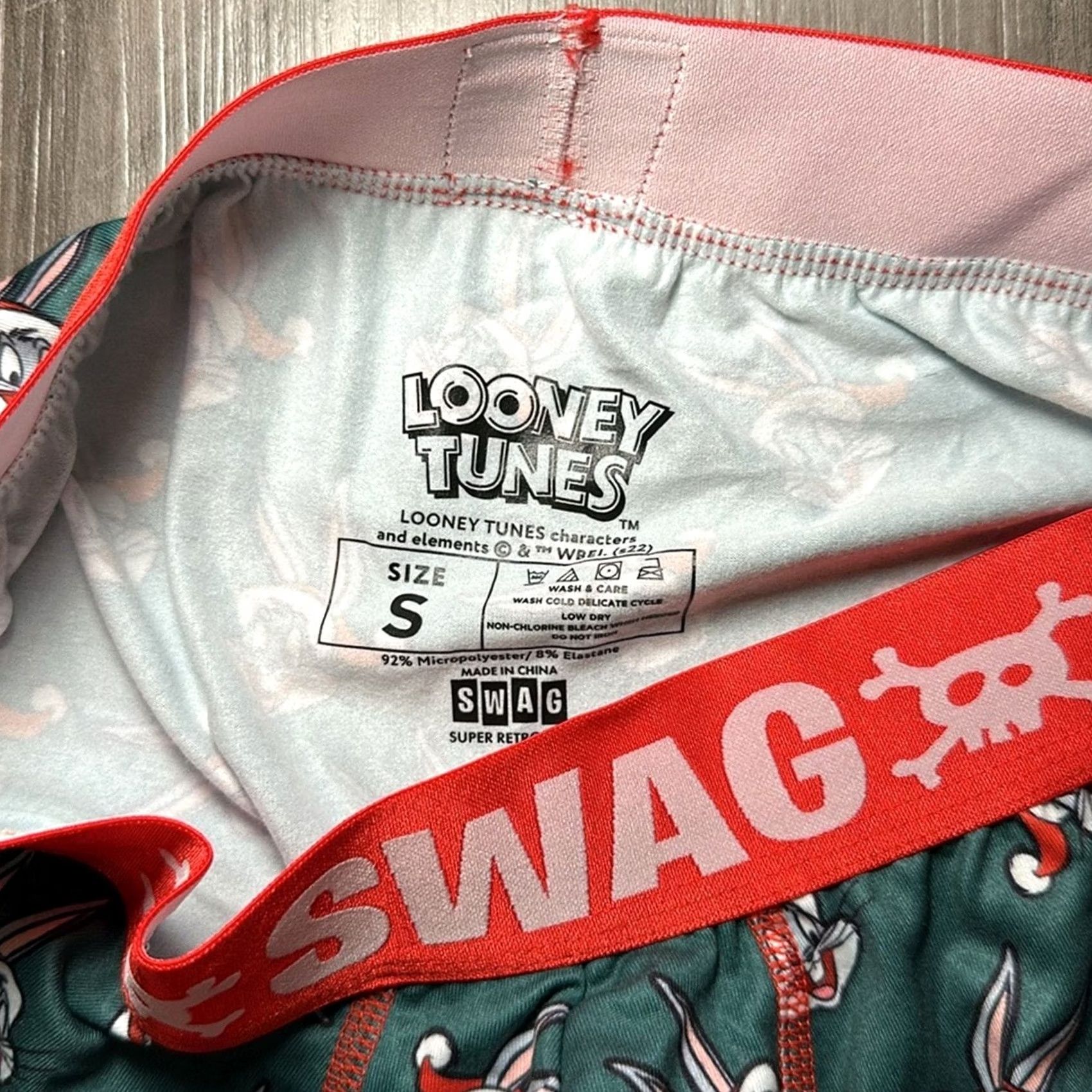 Vintage SWAG Bugs Bunny Boxer Brief Underwear - Green - Small - Men - Regular - Size S Size 36R - 3 Thumbnail