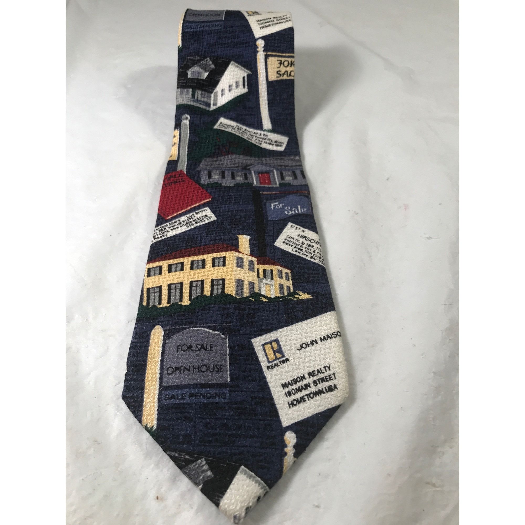 Other Harken LTD Men’s Blue Hand Sewn Italian Silk Realestate Tie Size ONE SIZE - 3 Thumbnail