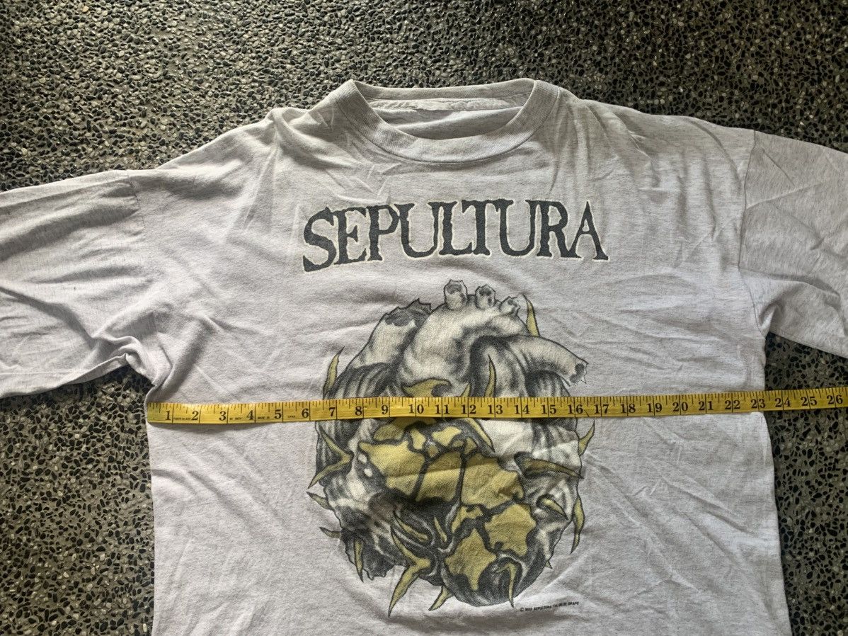 Band Tees Vintage 90s Sepultura Chaos A.D Heavy Metal Band T shirt Size US XL / EU 56 / 4 - 9 Thumbnail