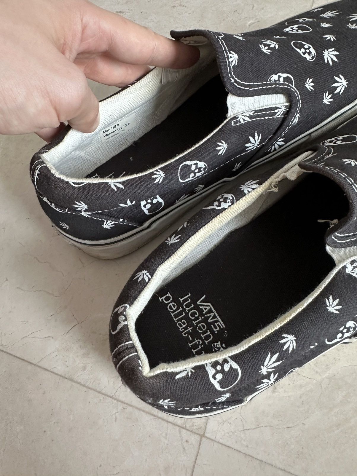 Vans Lucien Pellat-Finet Skull Marijuana Slip On Size US 9 / EU 42 - 6 Thumbnail
