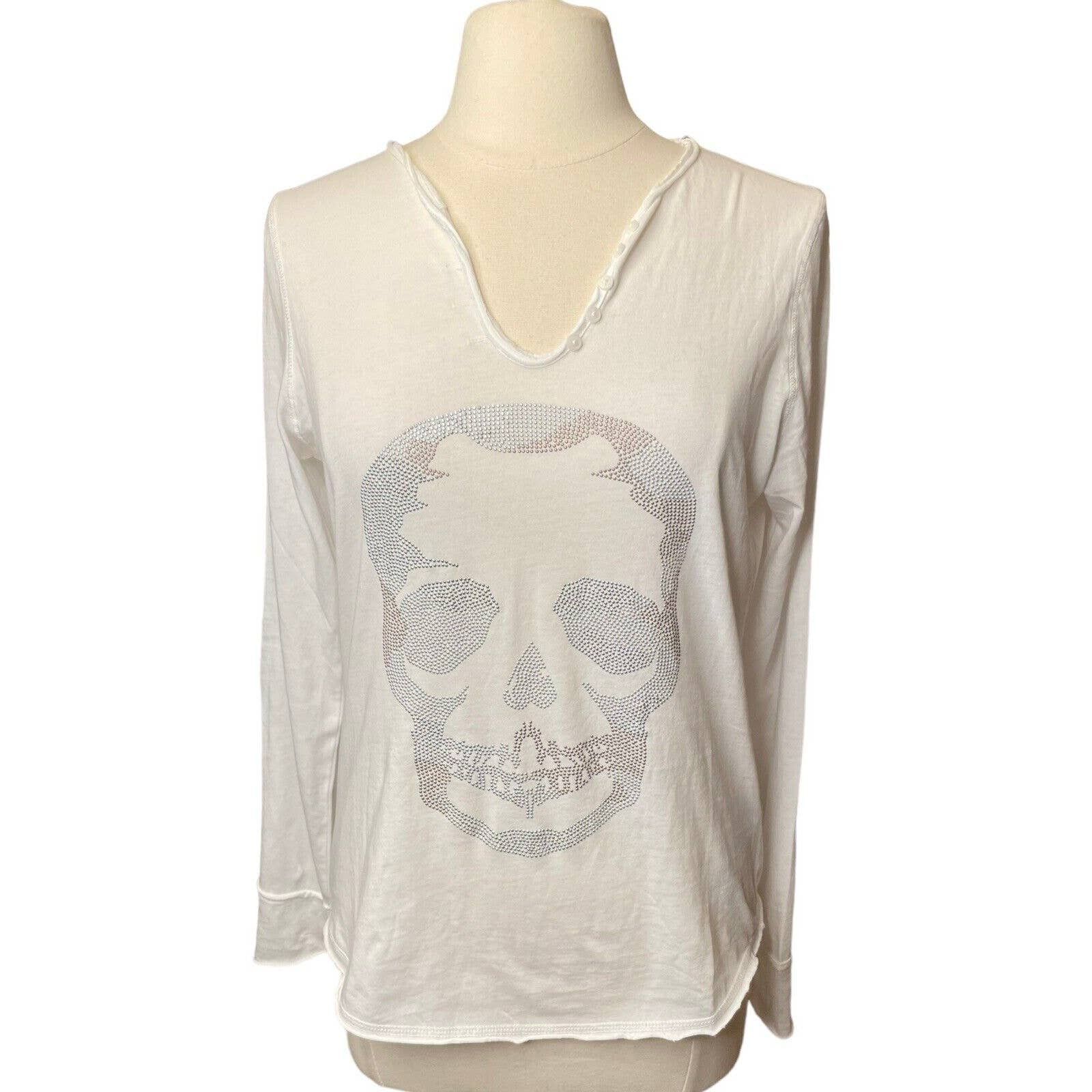 ZADIG & VOLTAIRE Tunisien Camo Strass Skull Henley Shirt