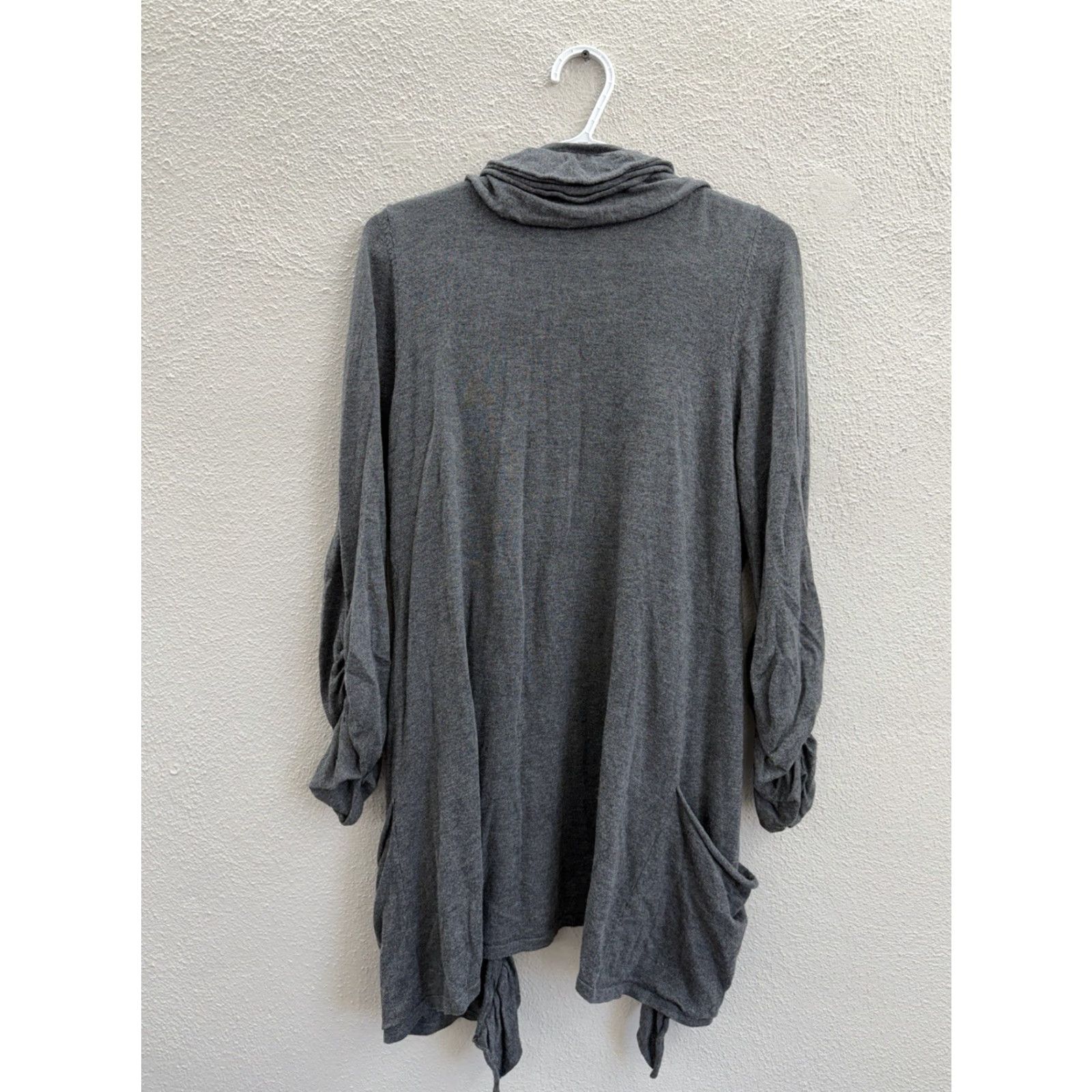 Vintage INC International Concepts Womens Sweater XL Gray Long Sleeve Ruffled Cardigan Warm Knit Size XL / US 12-14 / IT 48-50 - 7 Thumbnail