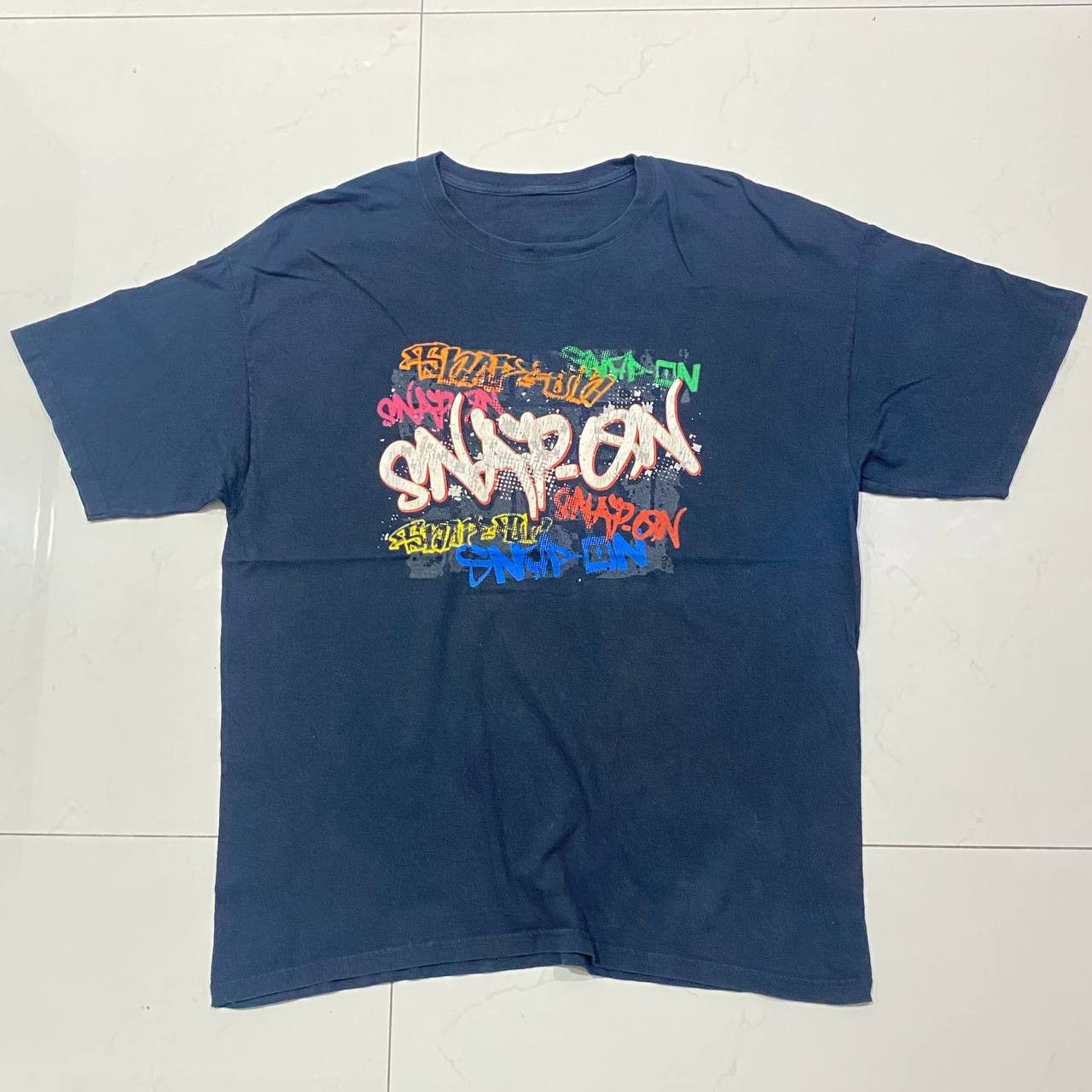 Vintage 90s 00s SNAP ON Spell Out Grafitti Racing Tee Tshirt Size US XL / EU 56 / 4 - 1 Thumbnail