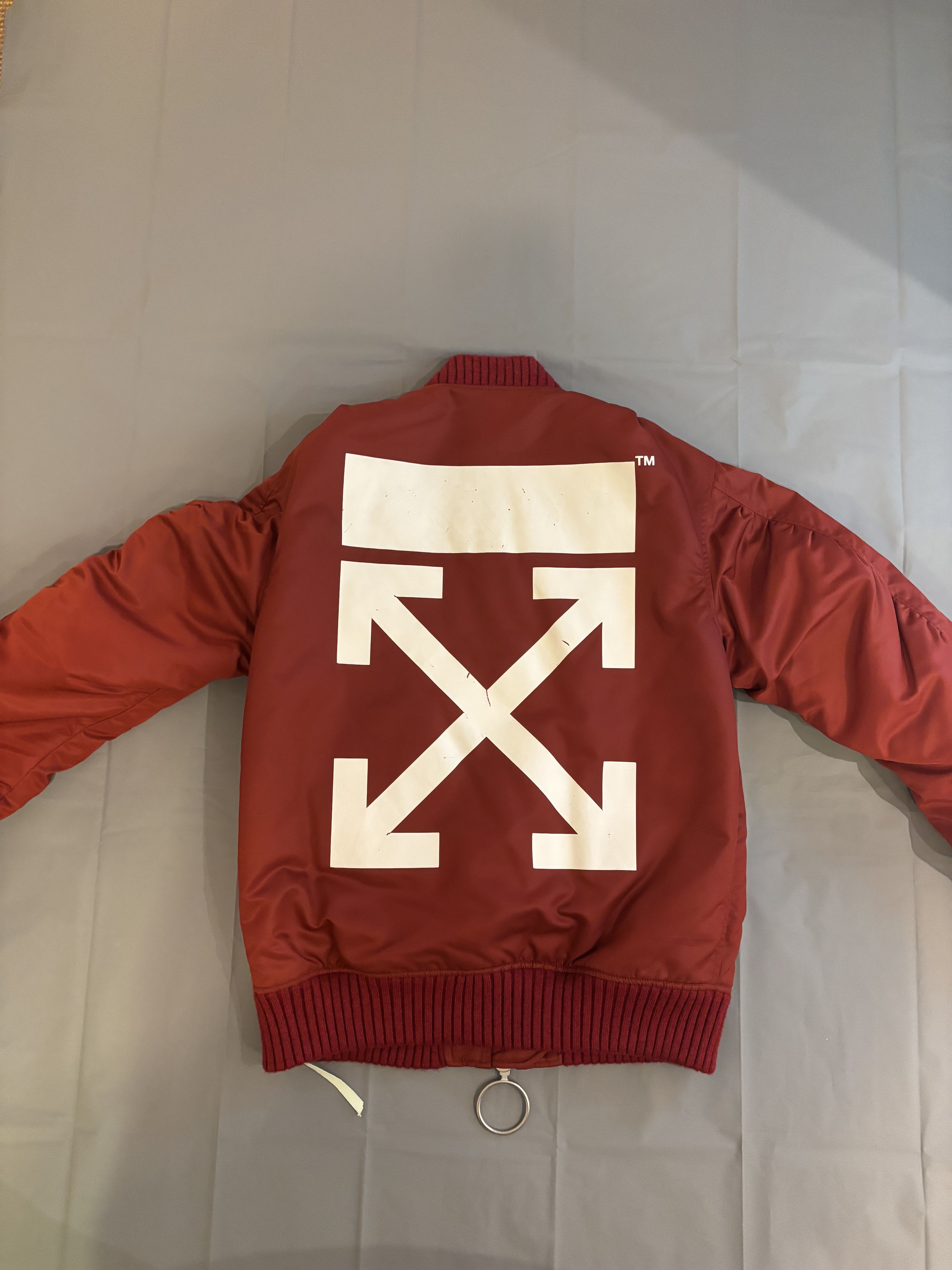 Off-White Veste bombers en nylon bordeaux Off-White en tbe Size US L / EU 52-54 / 3 - 17 Thumbnail