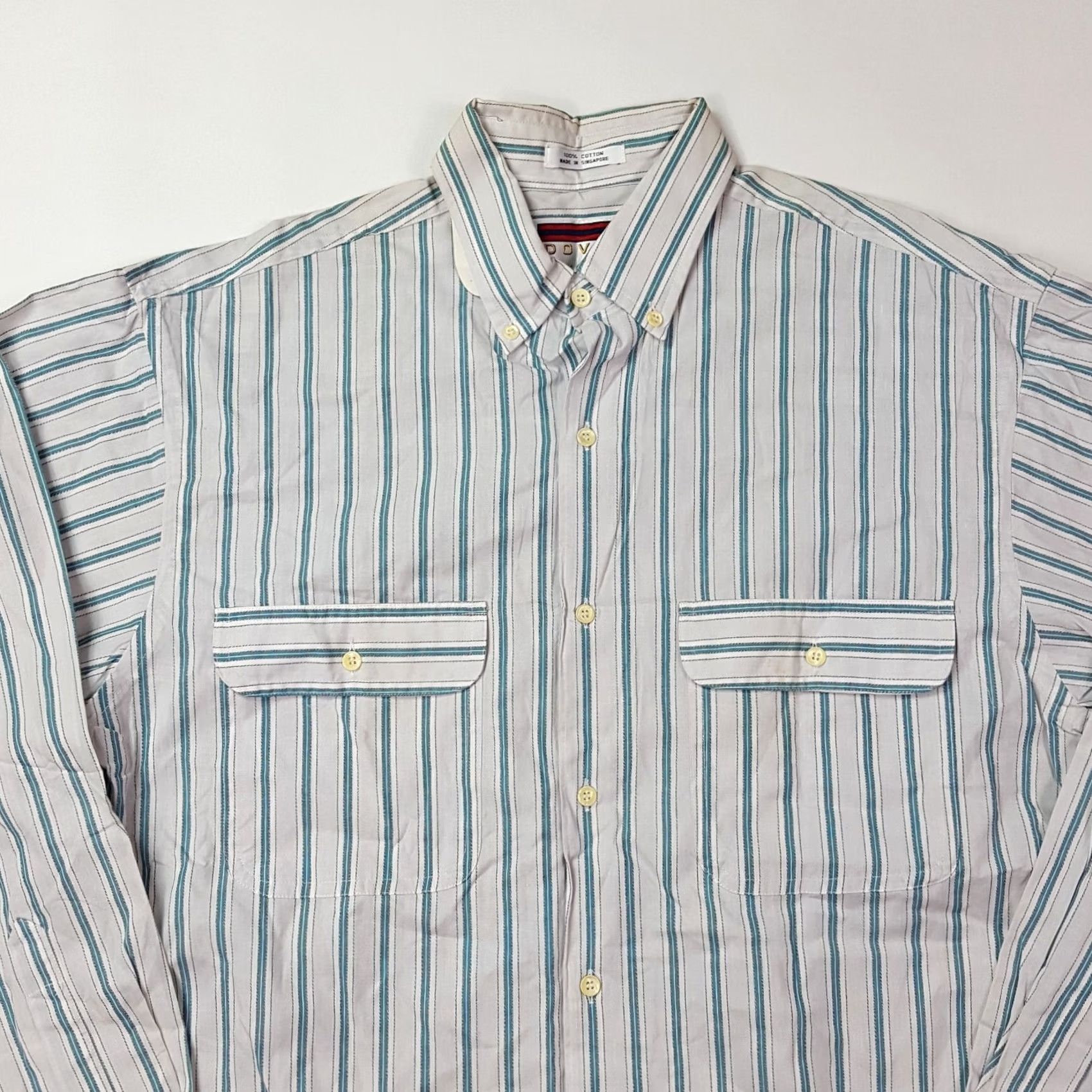 Arrow VINTAGE Arrow Button-Up Striped Shirt Long Sleeve Collared Blue M Mens 90s Retro Casual Workwear Size US M / EU 48-50 / 2 - 2 Thumbnail