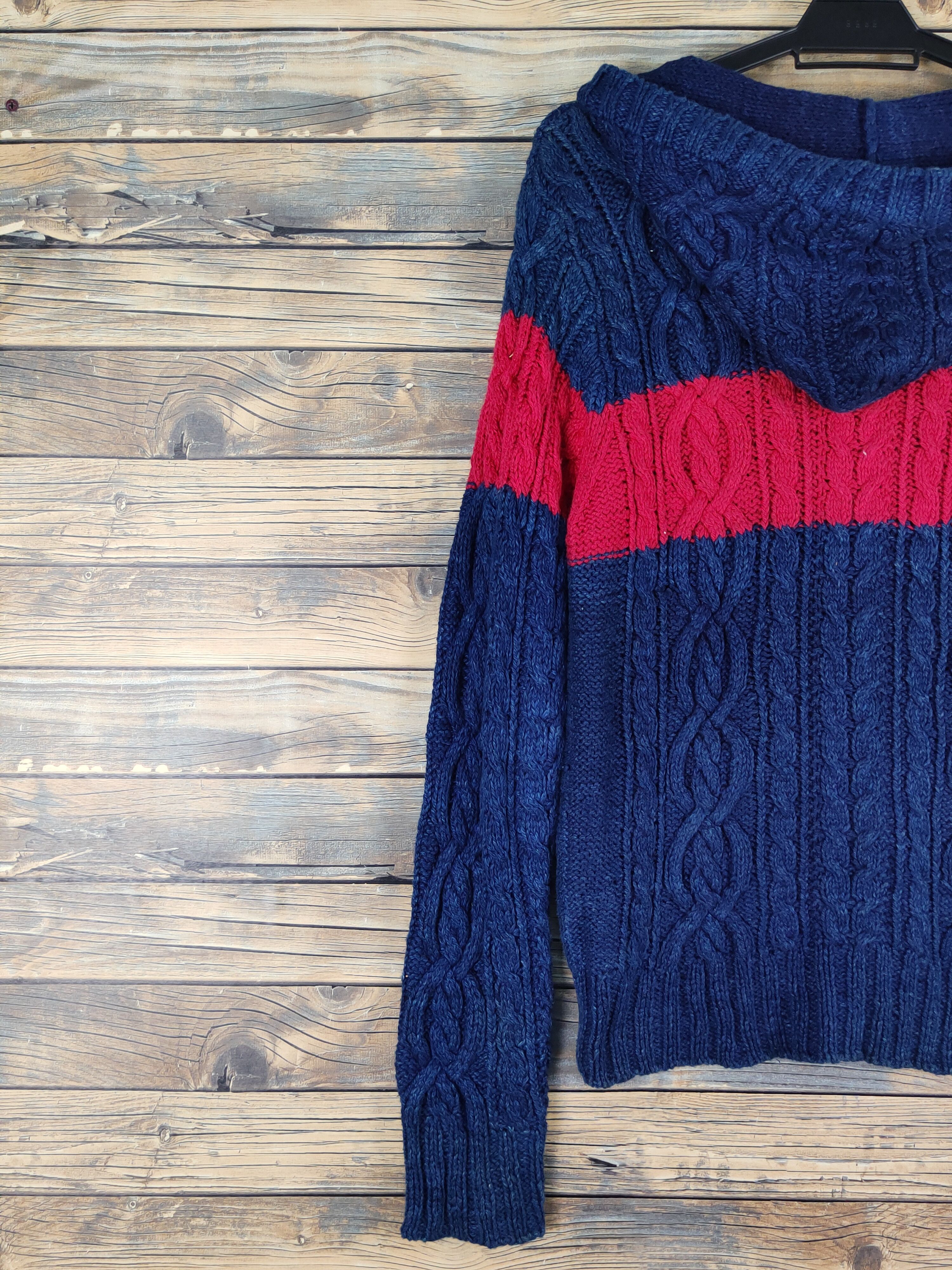 Hysteric Glamour DL Hysteric Red Hoodie cable Knitwear Sweatshirts #W1153 Size US M / EU 48-50 / 2 - 9 Thumbnail