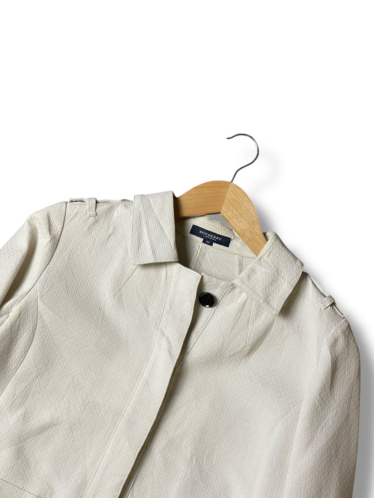 Burberry × Designer × Vintage Burberry London Cotton Crop Outerwear Coat (103) Size XS / US 0-2 / IT 36-38 - 2 Thumbnail