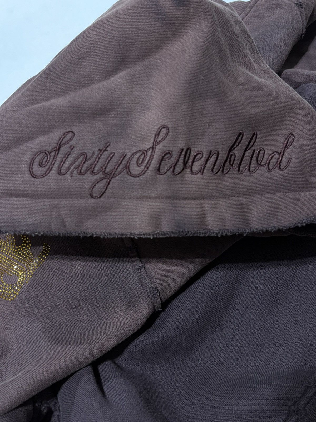 Designer SSBD CHRIST SAVES PURPLE DYE HOODIE Size US XL / EU 56 / 4 - 8 Thumbnail