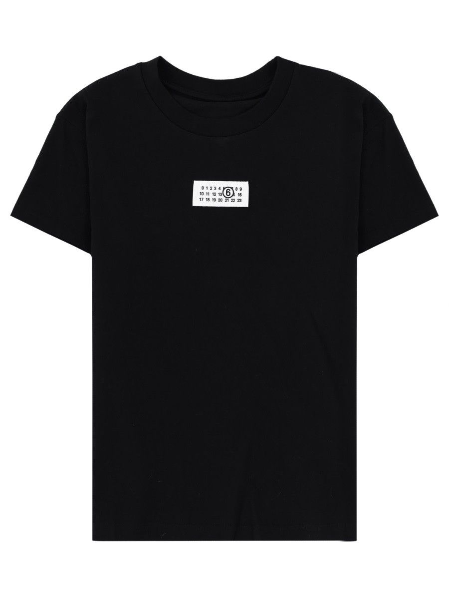 MM6 MM6 T-SHIRT WITH LOGO - BLACK Size XS / US 0-2 / IT 36-38 - 1 Thumbnail