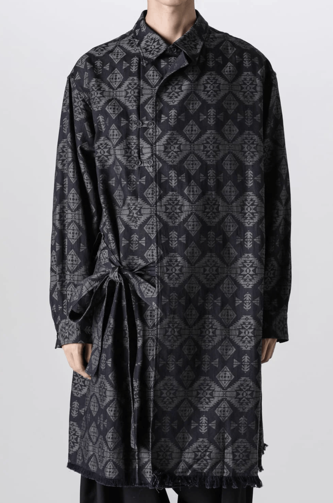 Yohji Yamamoto Pour Homme Left 2 Layerd Pattern Gown Blouse