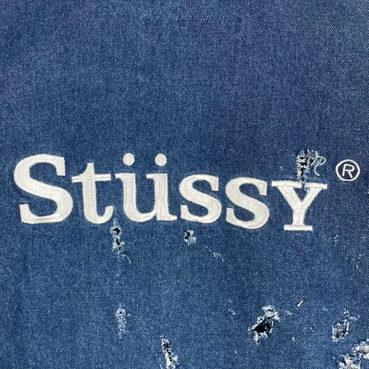 Stussy Vintage Stussy Hooded Distressed Style Denim Jacket Size US M / EU 48-50 / 2 - 15 Thumbnail