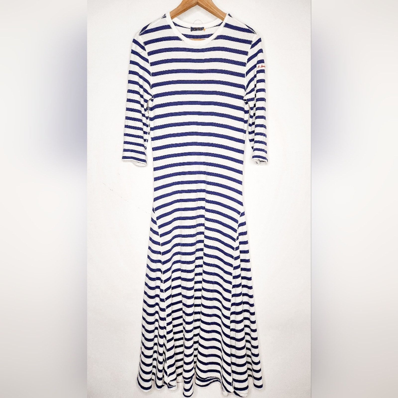 Polo Ralph Lauren Polo Ralph Lauren White Navy Blue Striped Maxi Dress Size S Size S / US 4 / IT 40 - 2 Thumbnail