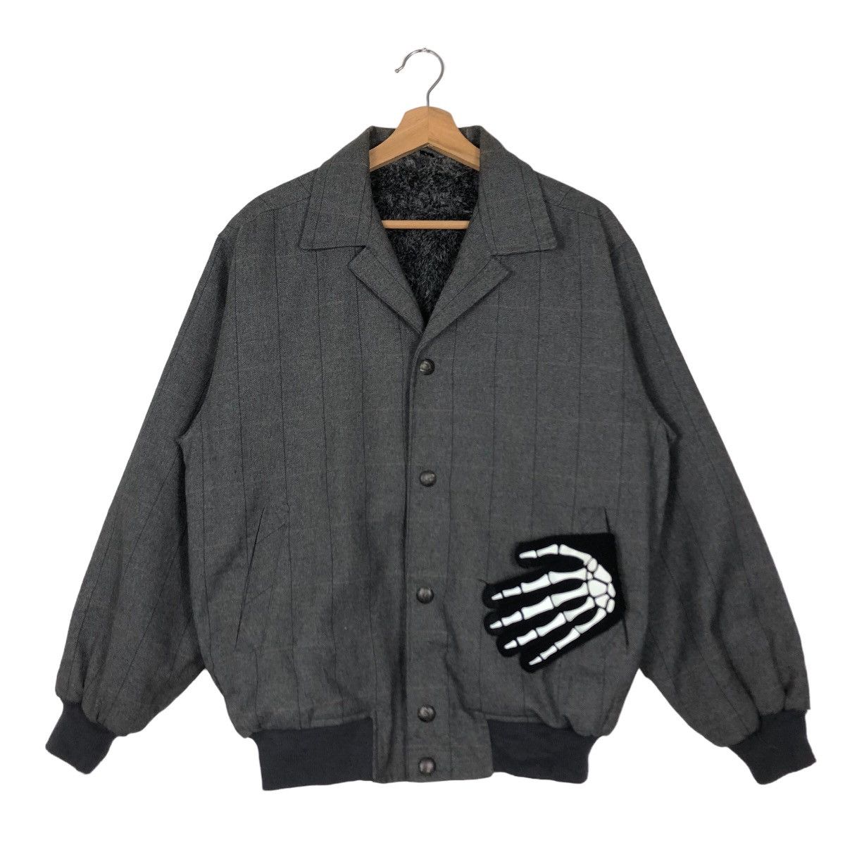 Hysteric Glamour 🔥90’s Striped Bomber Jacket Japan Made Mink Fur Lining Size US L / EU 52-54 / 3 - 2 Thumbnail