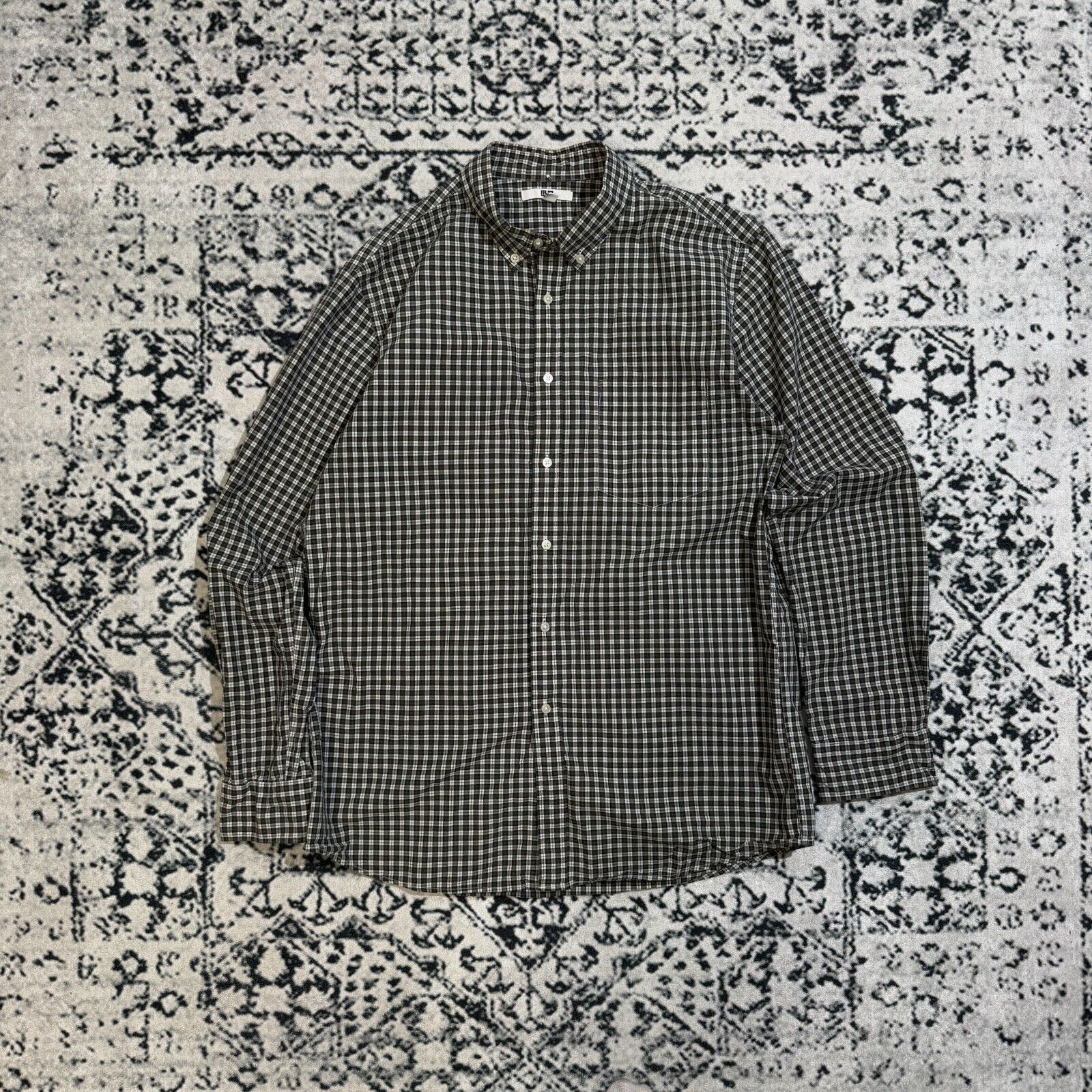 Vintage Vintage Unisex Gray Green Cotton Shirt Size L Oldmoney Size US L / EU 52-54 / 3 - 1 Thumbnail