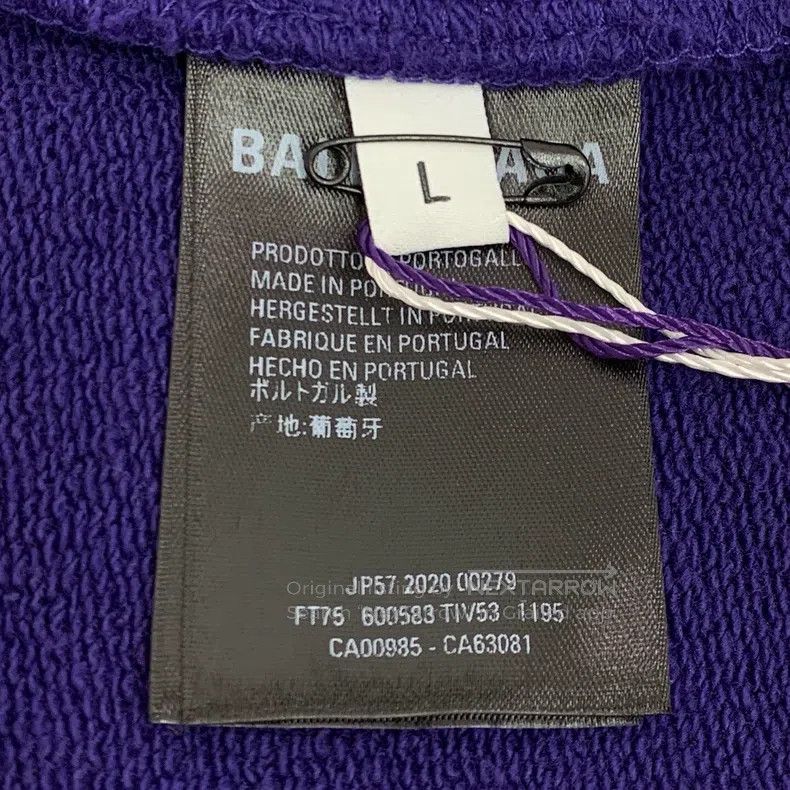 Balenciaga Balenciaga Dark Blue Logo Letter Print Cotton Hooded Draws Size US L / EU 52-54 / 3 - 7 Thumbnail