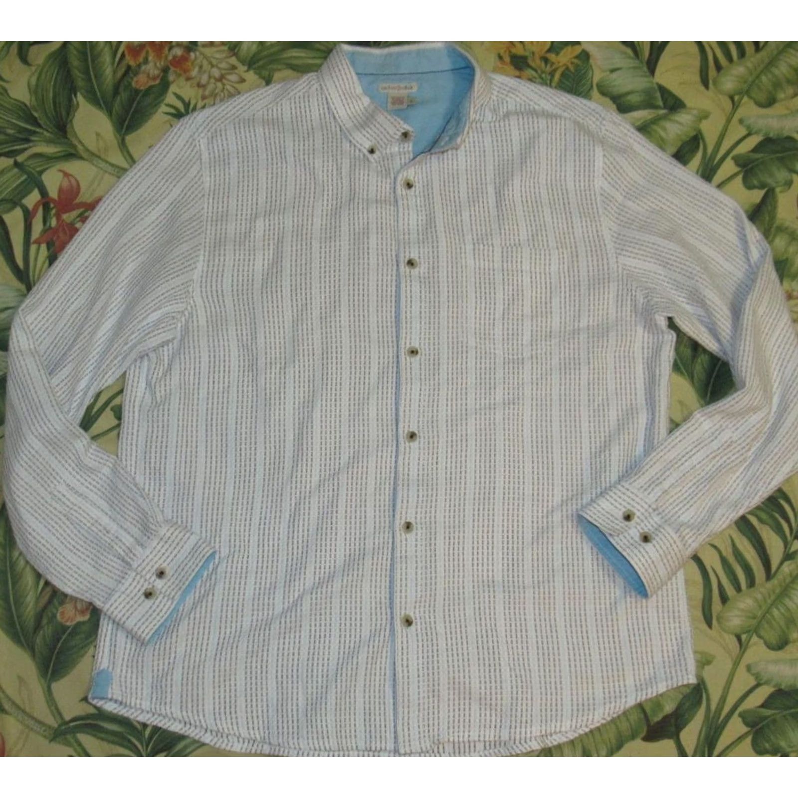 Carbon2Cobalt VINTAGE CARBON2COBALT White Long Sleeve Broken Stripe Button Down Shirt Large L Size US L / EU 52-54 / 3 - 2 Thumbnail