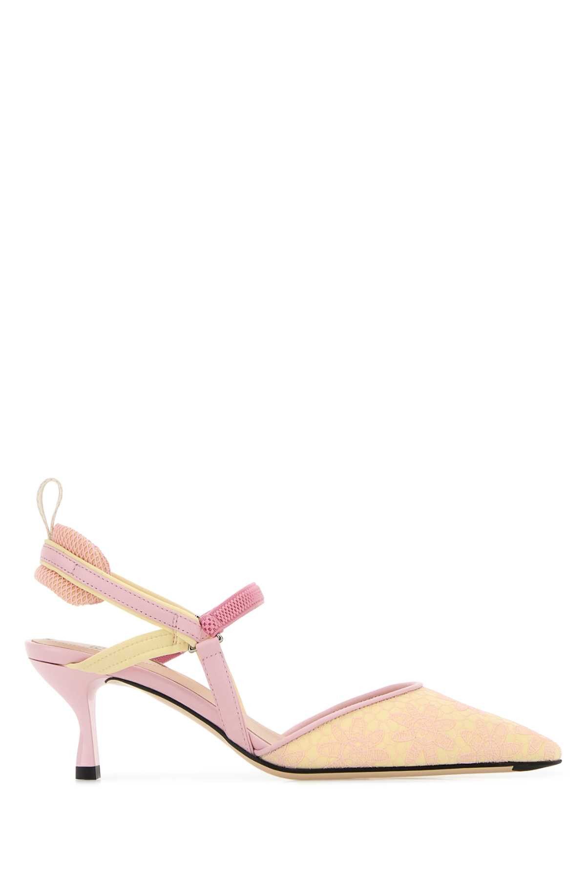 Fendi Embroidered Canvas Colibrã¬ Lite Pumps Size US 5 / IT 35 - 1 Thumbnail