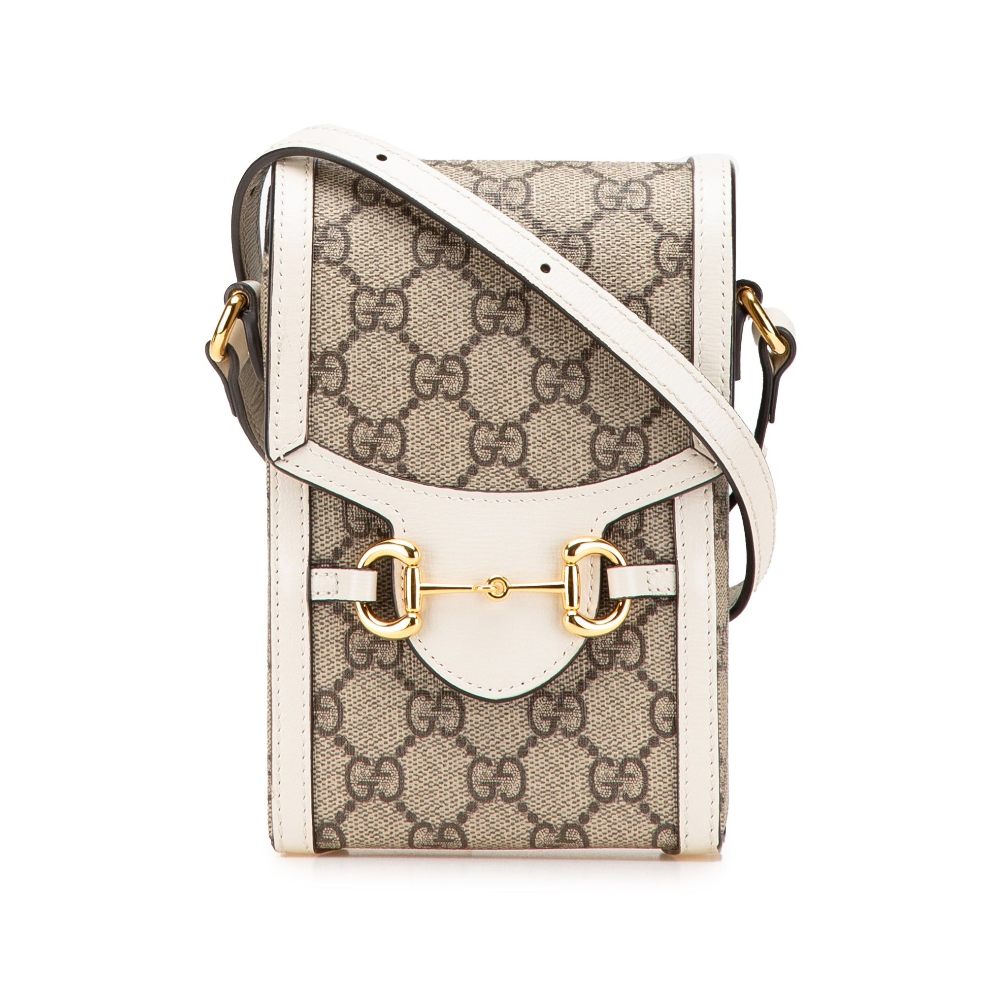 Gucci Brown Mini GG Supreme Horsebit 1955 Crossbody Bag, Women's
