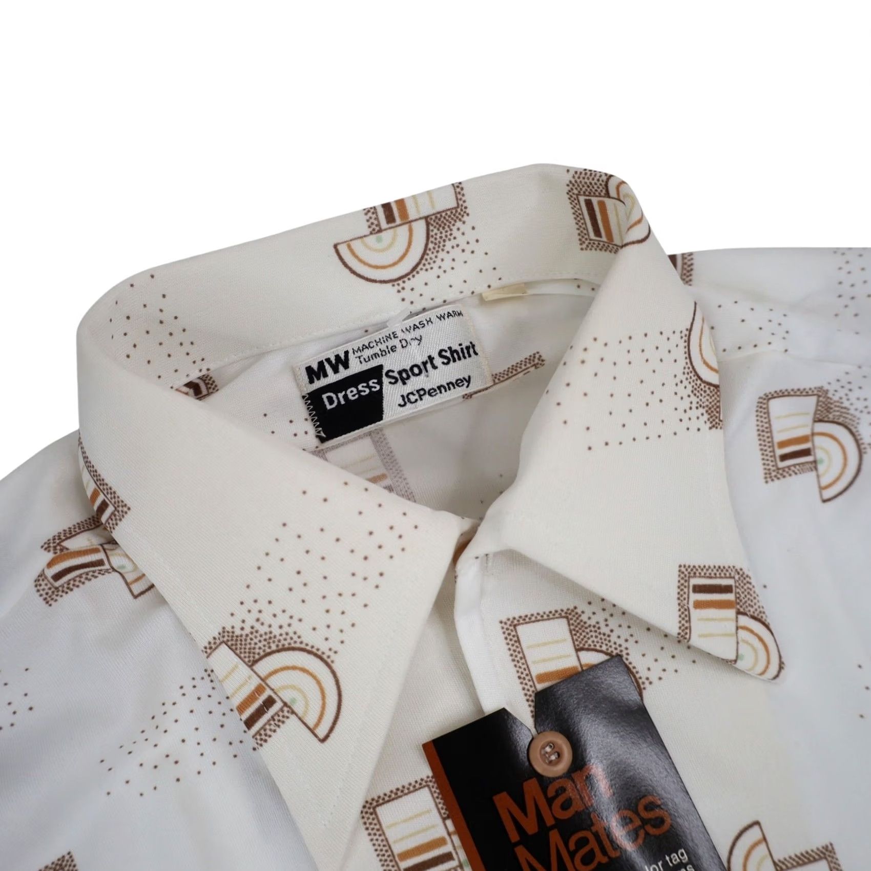 JCPenney NWT JC Penny Man Mates Sport Shirt White Medium Long Sleeve Vintage Size US M / EU 48-50 / 2 - 6 Thumbnail