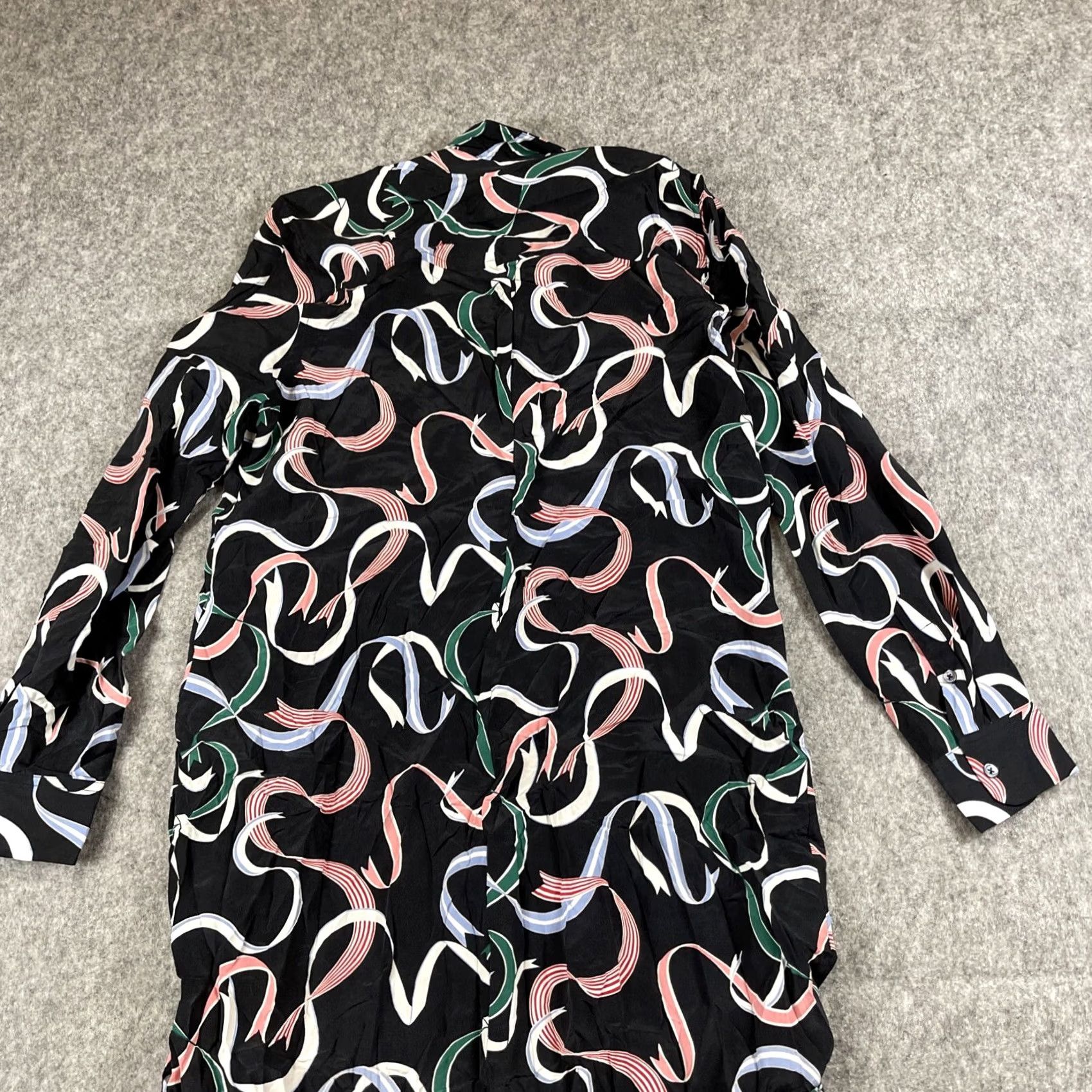 Equipment EQUIPMENT Silk Long Dress Women's L Black Multicolor Long Ribbon Banner Dress Shirt Navy Size L / US 10 / IT 46 - 5 Thumbnail