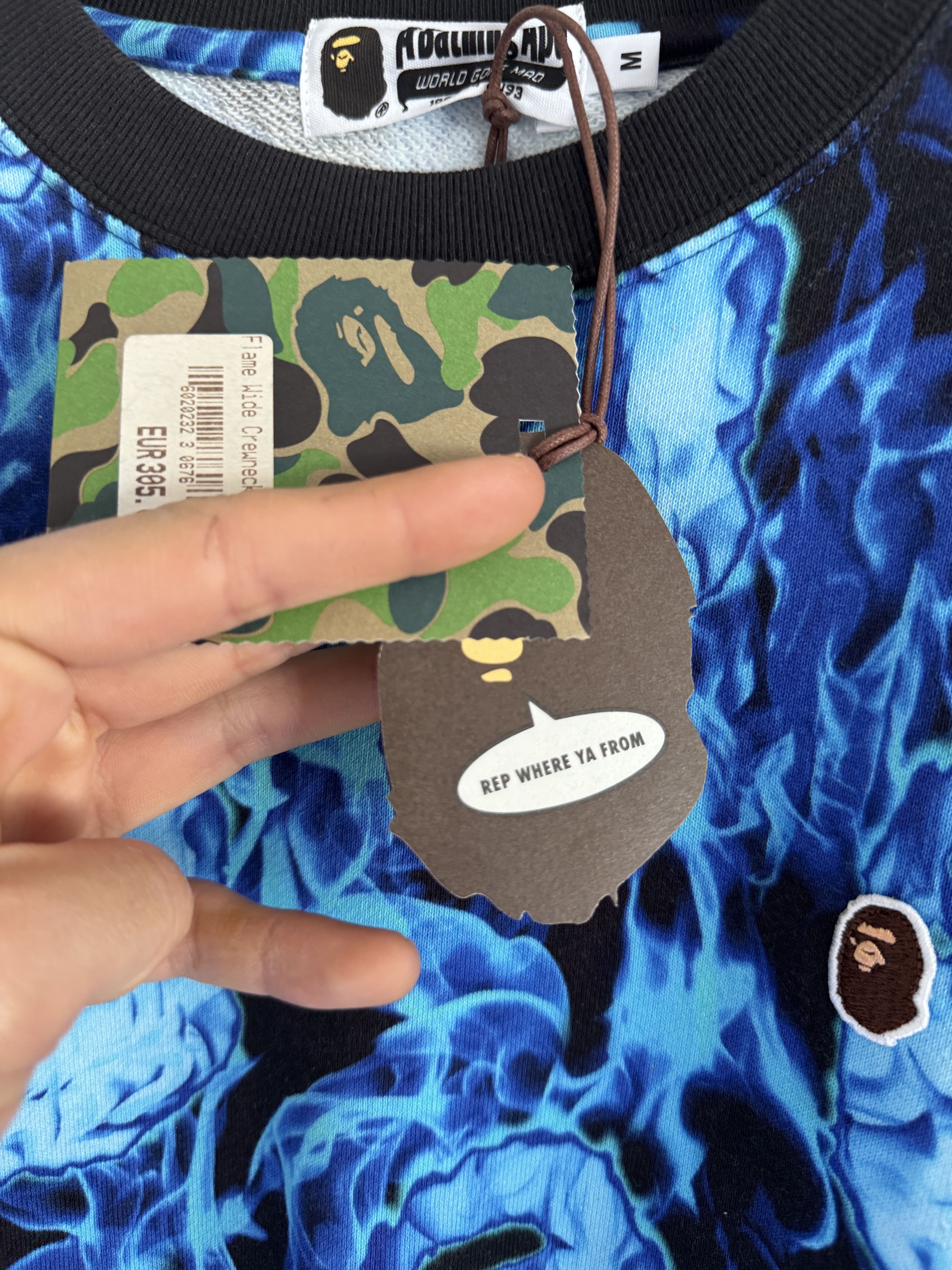 Bape Flame Allover Print Crewneck Size US M / EU 48-50 / 2 - 9 Thumbnail