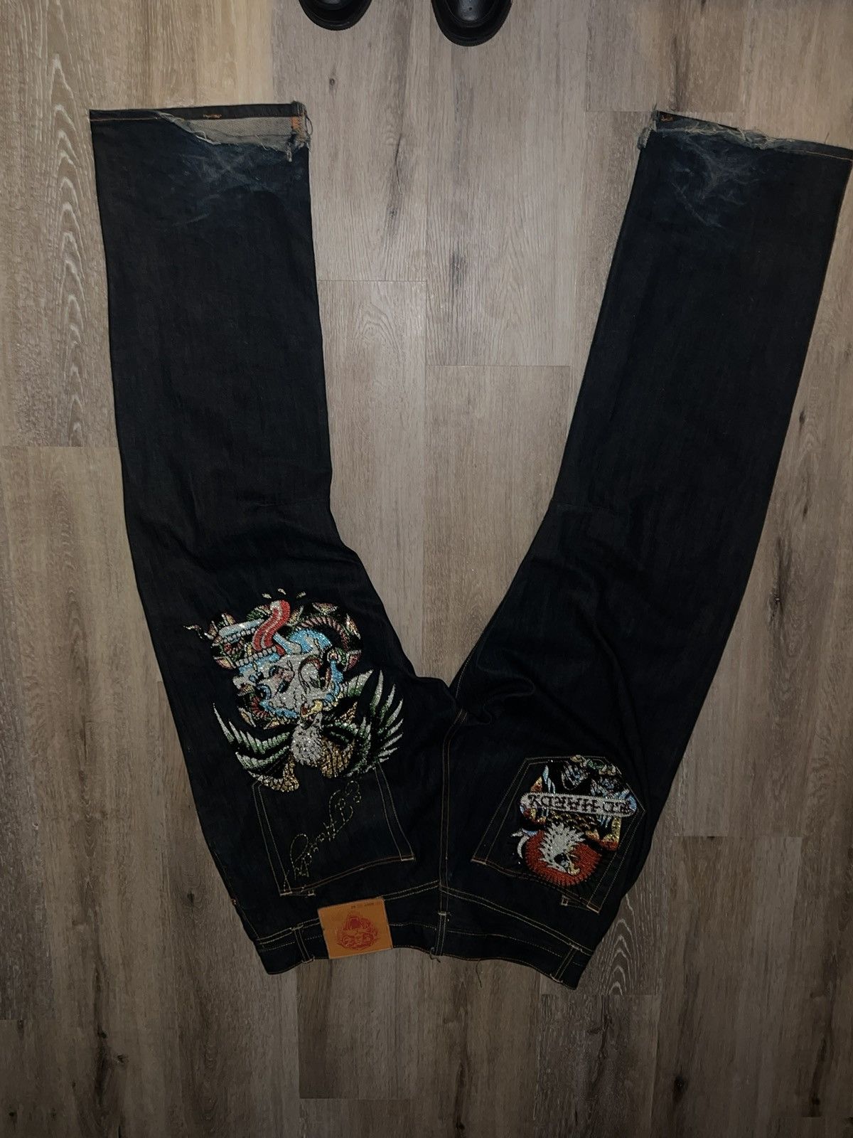 Ed Hardy Ed hardy rinestone vintage jeans Size US 38 / EU 54 - 4 Thumbnail