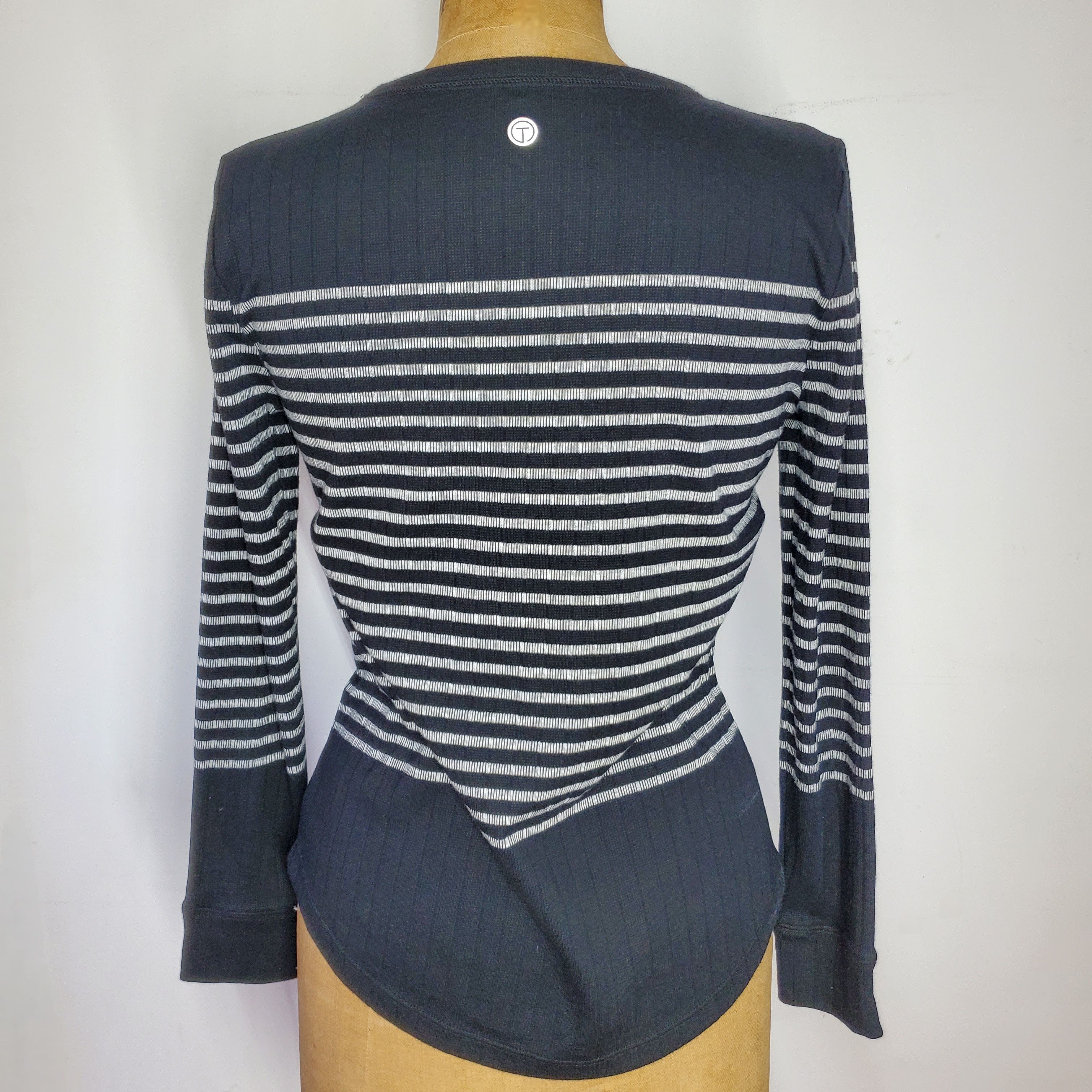 Talbots T by Talbots Size M Sweater Crew Neck Black White Stripe Size M / US 6-8 / IT 42-44 - 3 Thumbnail