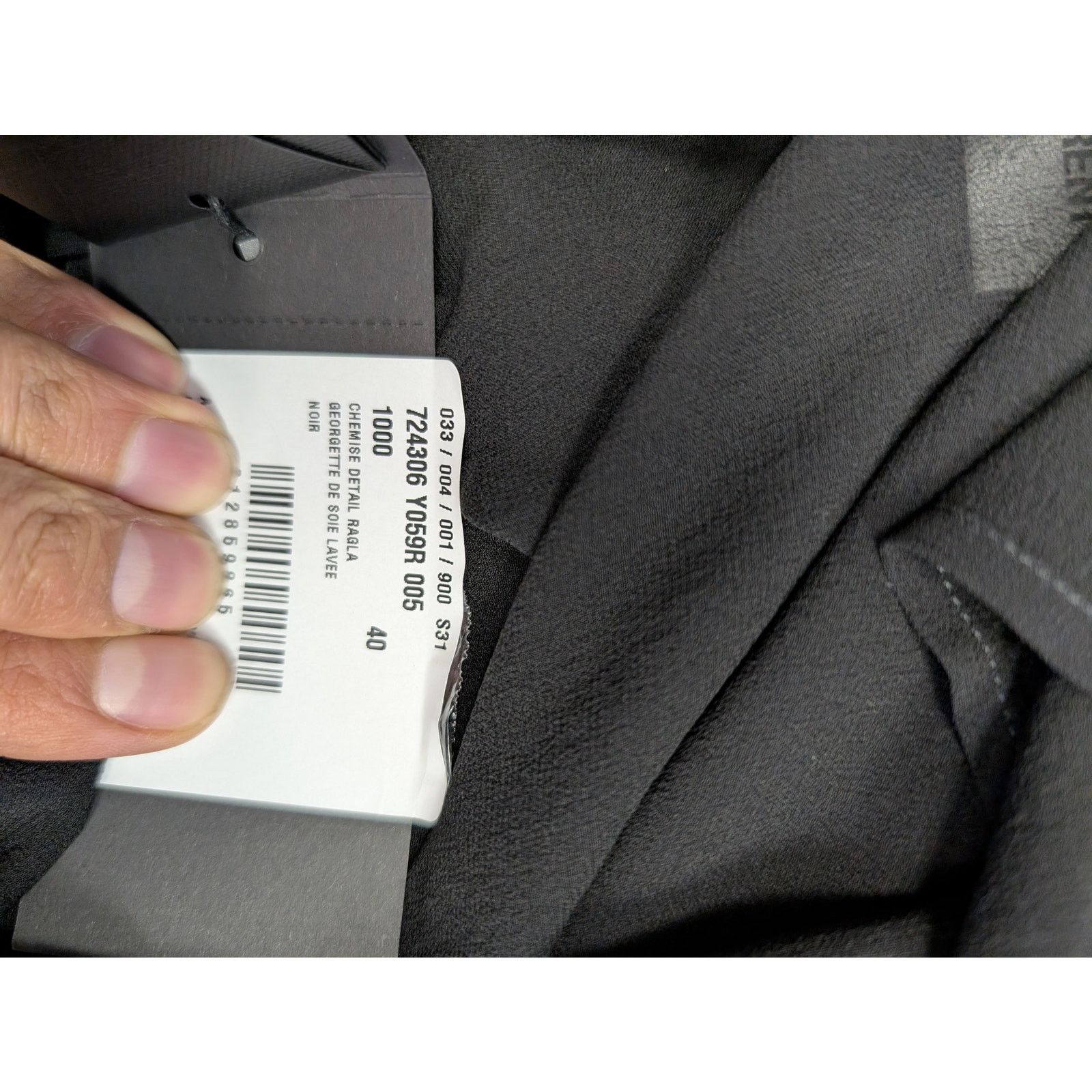 Saint Laurent Paris o1rshd1 Chemise Detail Ragla Georgette De Soie Lavee Shirt Size US M / EU 48-50 / 2 - 16 Thumbnail