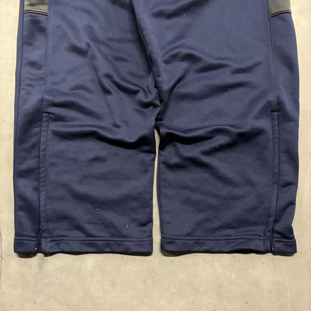 Nike Crazy Vintage Y2K/2000s Baggy Nike Navy Blue Dri-Fit Track Pants with Leg Zippers! Size US 34 / EU 50 - 5 Thumbnail