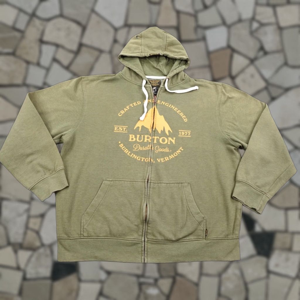 Burton VINTAGE Burton Hoodie Mens XL Green Full Zip Sweatshirt Snowboarding Outdoor Graphic Print Size US XL / EU 56 / 4 - 1 Thumbnail