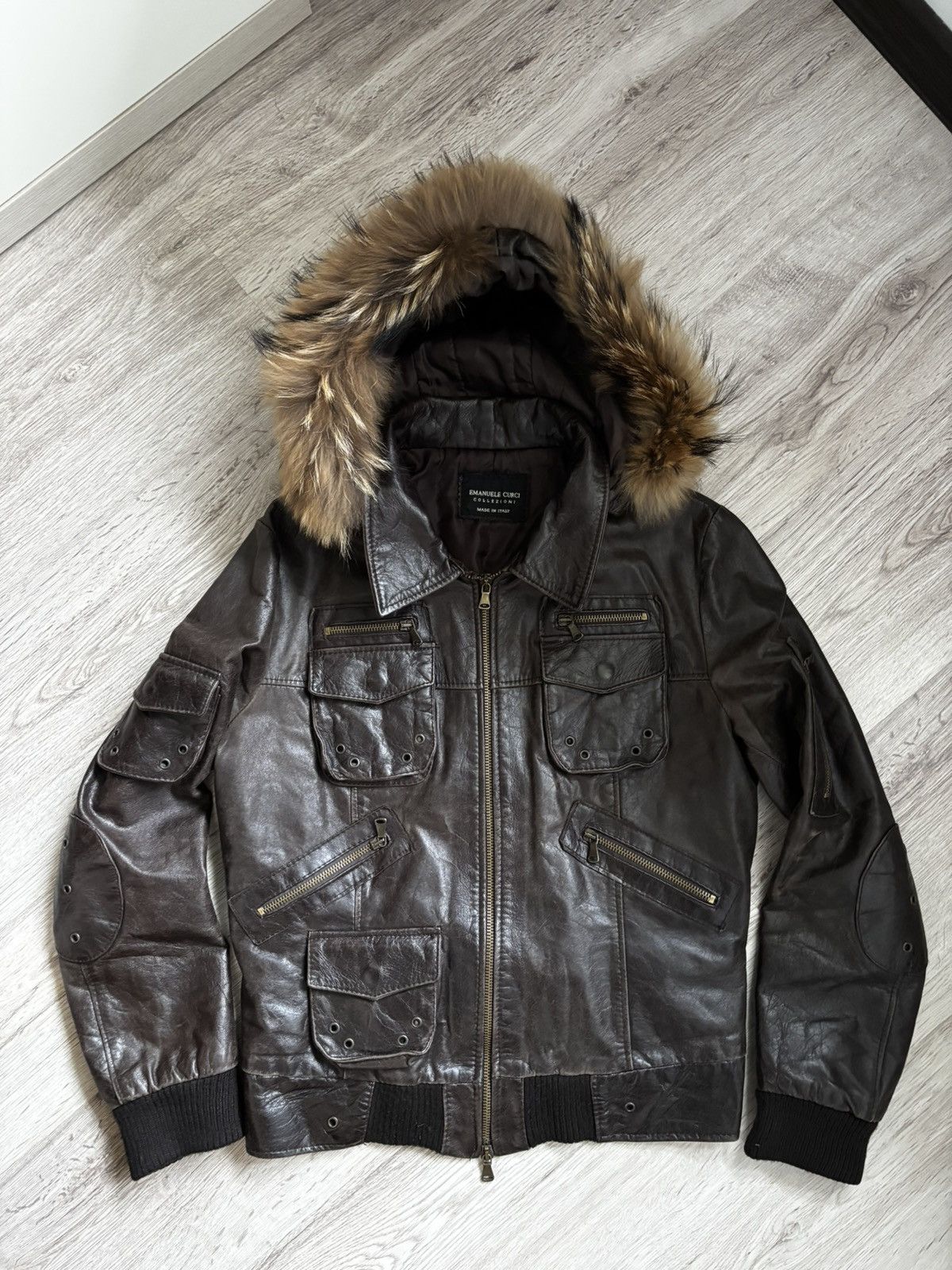 Emanuele Curci Women’s Leather Bomber Jacket Made in Italy