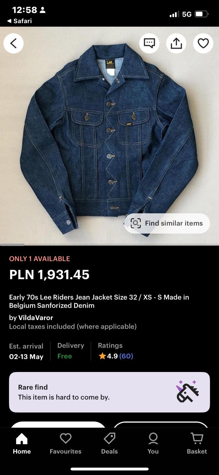 Lee Early 70s Lee riders denim jacket Size M / US 6-8 / IT 42-44 - 4 Thumbnail