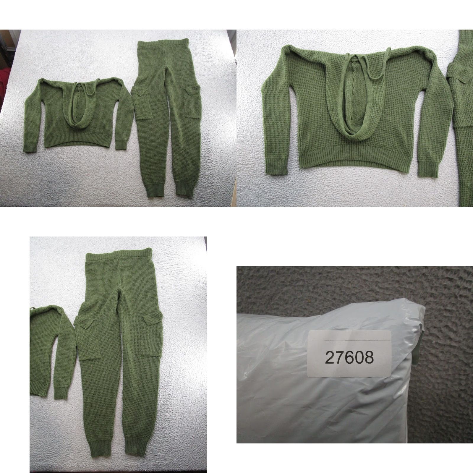 Vintage Sage + Stone Cargo Pants and Hoodie Set Women's XS Thermal Waffle Green Set Mens XS Shirt? Size XS / US 0-2 / IT 36-38 - 10 Thumbnail