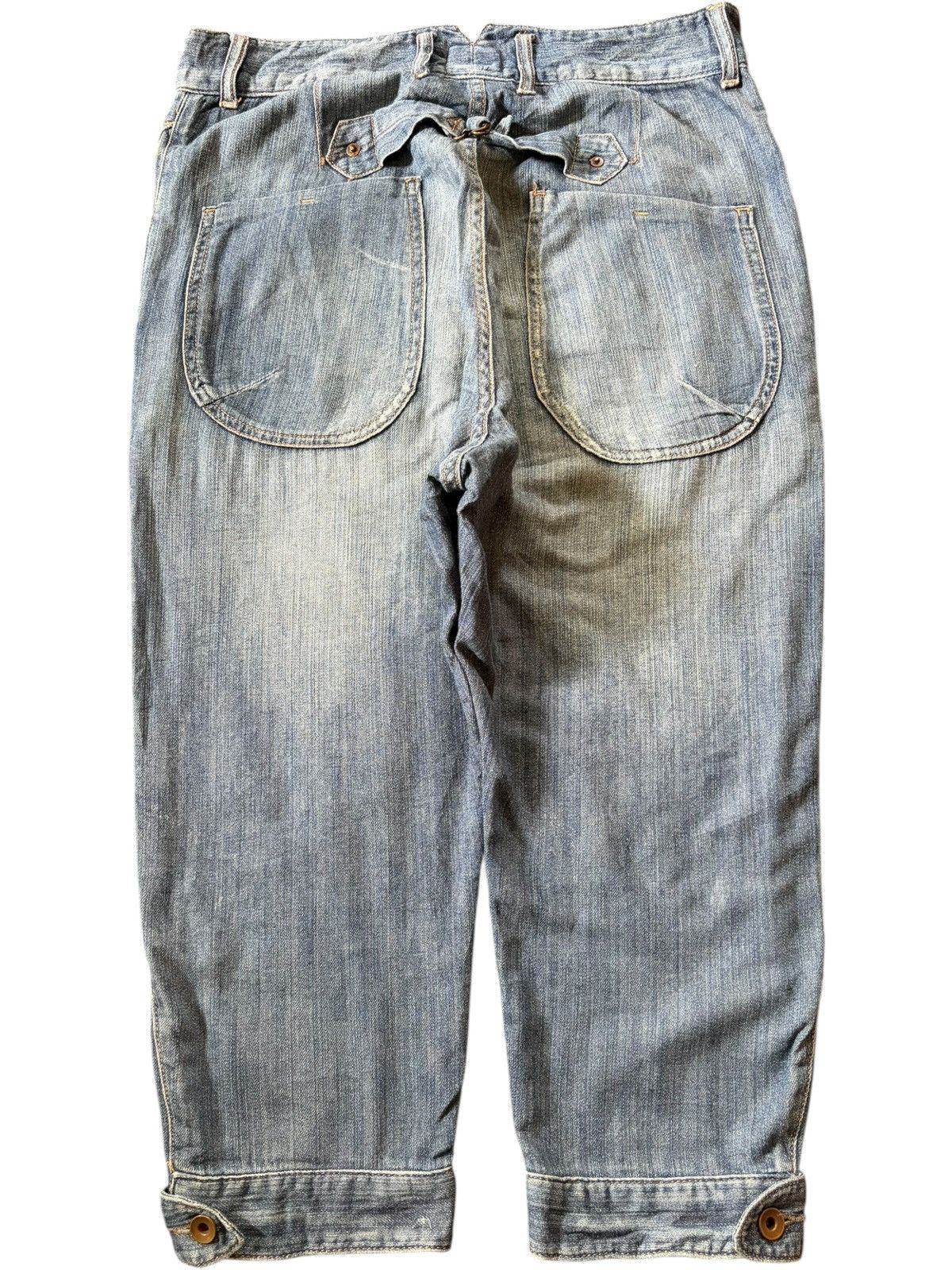 Beauty Beast Vintage Japanese Brand Buckle Back Distress Bush Pant Jeans Size 31" - 2 Thumbnail