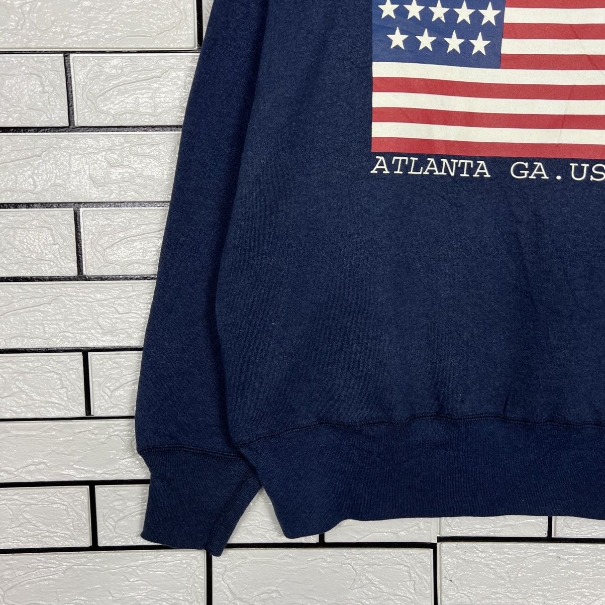Vintage BRENTS Made in Usa Atlanta Ga.Usa Flag Sweatshirt #4018-C183 Size US L / EU 52-54 / 3 - 5 Thumbnail