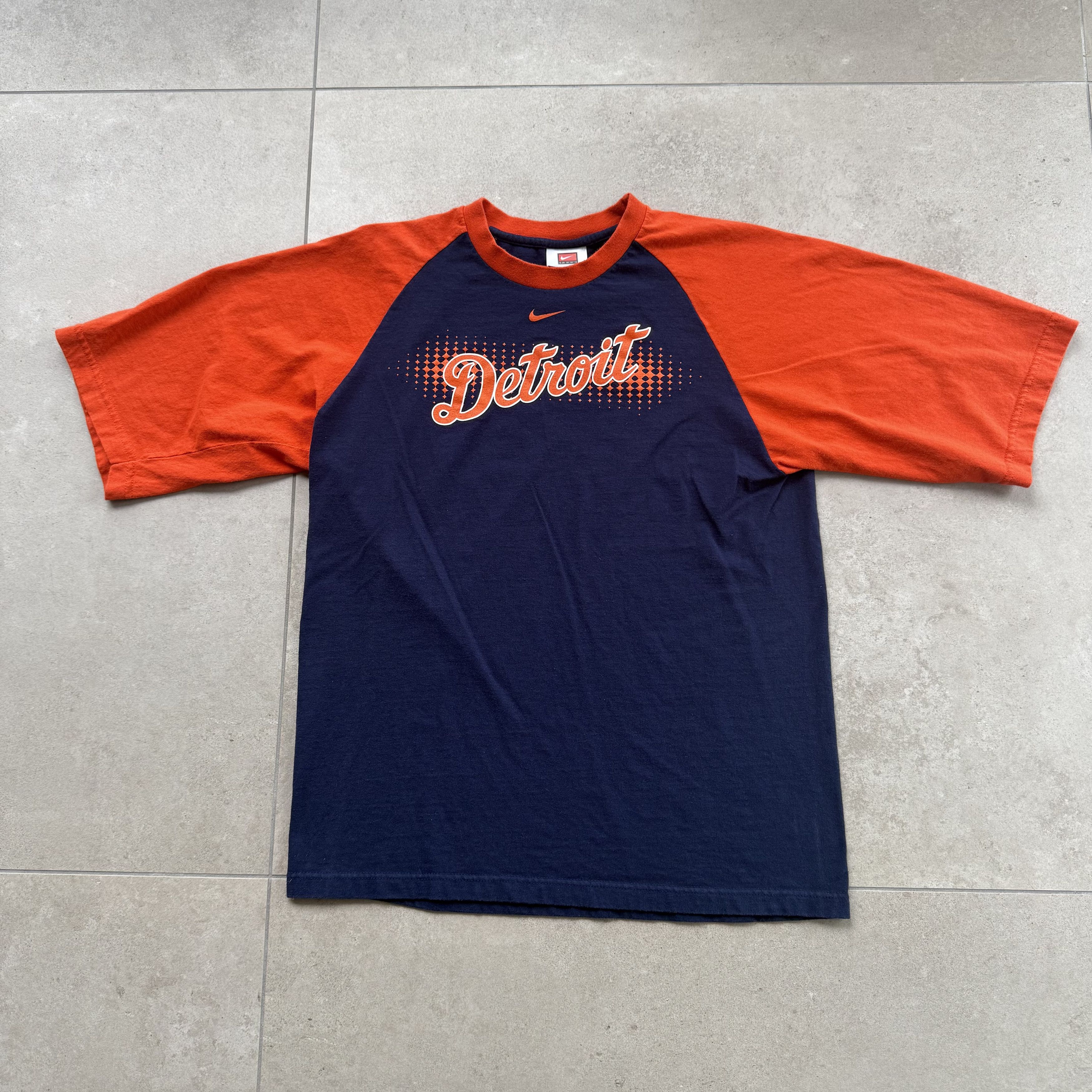 Nike × Vintage 00s Vintage NIKE Team Big Logo Blue Polyester Tee 