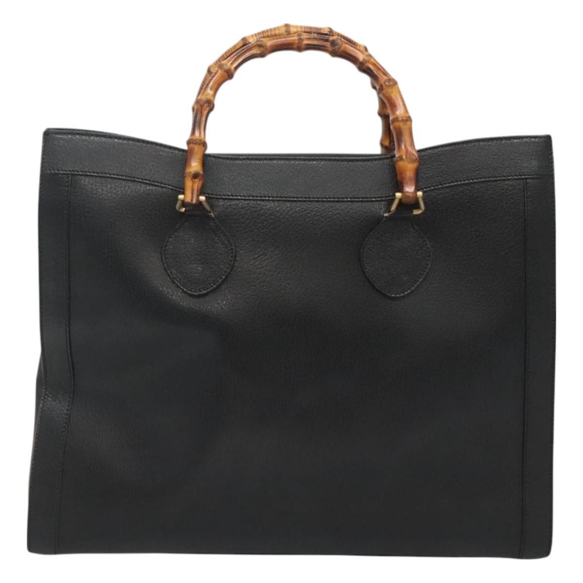 Gucci GUCCI Bamboo Hand Bag Leather Black Gold 002 1186 002 1186 Size ONE SIZE - 3 Thumbnail