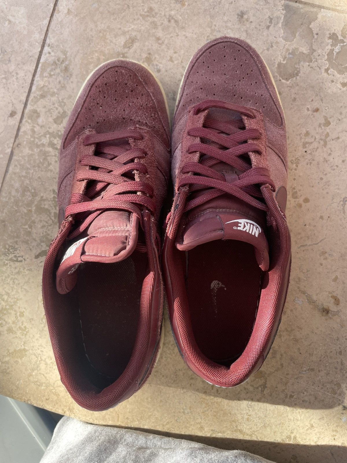 image of Nike Red Suede Dunks Shoes, Men's (Size 10.5)