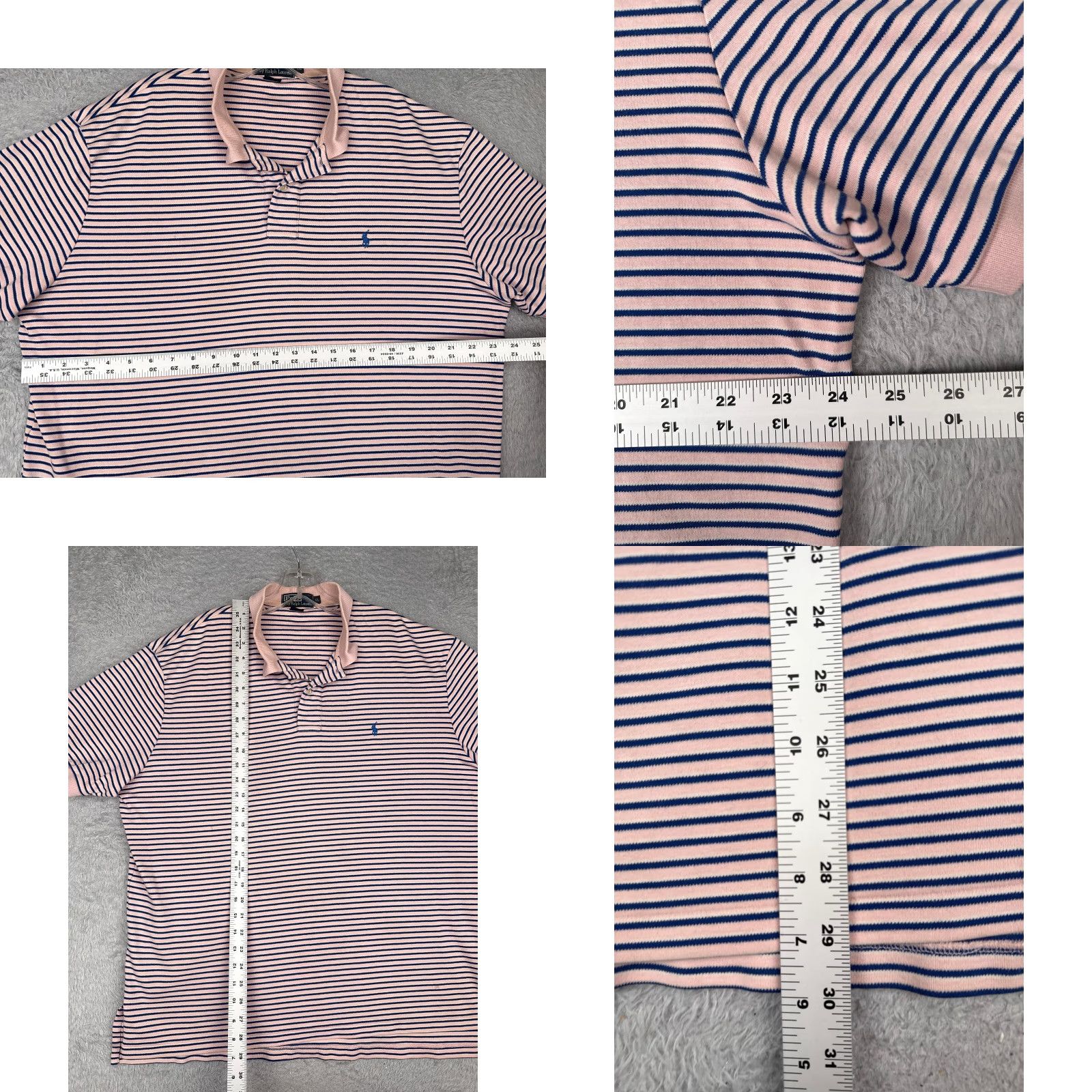 Ralph Lauren VINTAGE Polo Ralph Lauren Shirt Men XL Pink Stripe Cotton Polo Shirt Size US XL / EU 56 / 4 - 8 Thumbnail