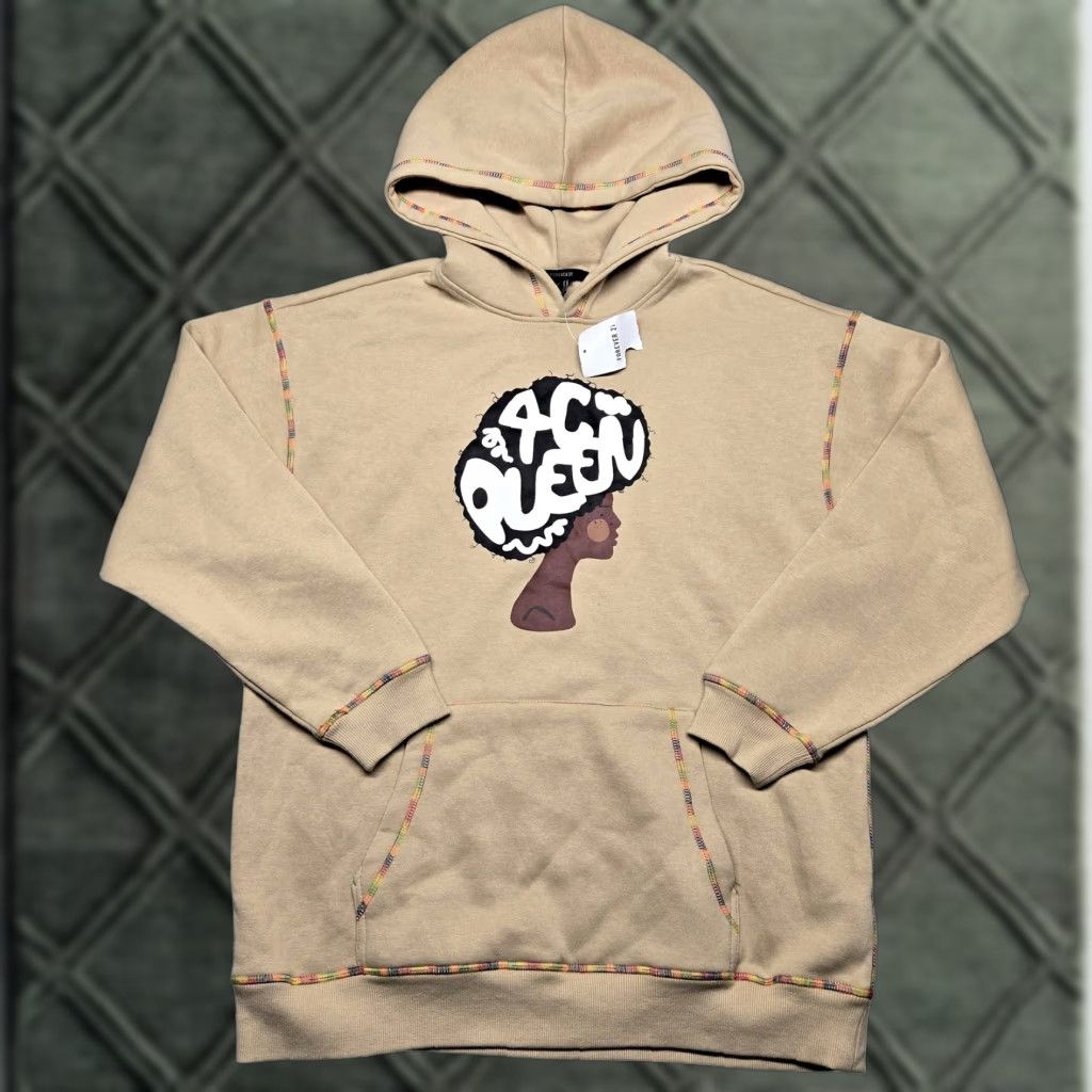 Forever 21 Forever 21 Hoodie Womens Medium Tan Afro Queen Graphic Pullover Sweatshirt Trim Size M / US 6-8 / IT 42-44 - 1 Thumbnail