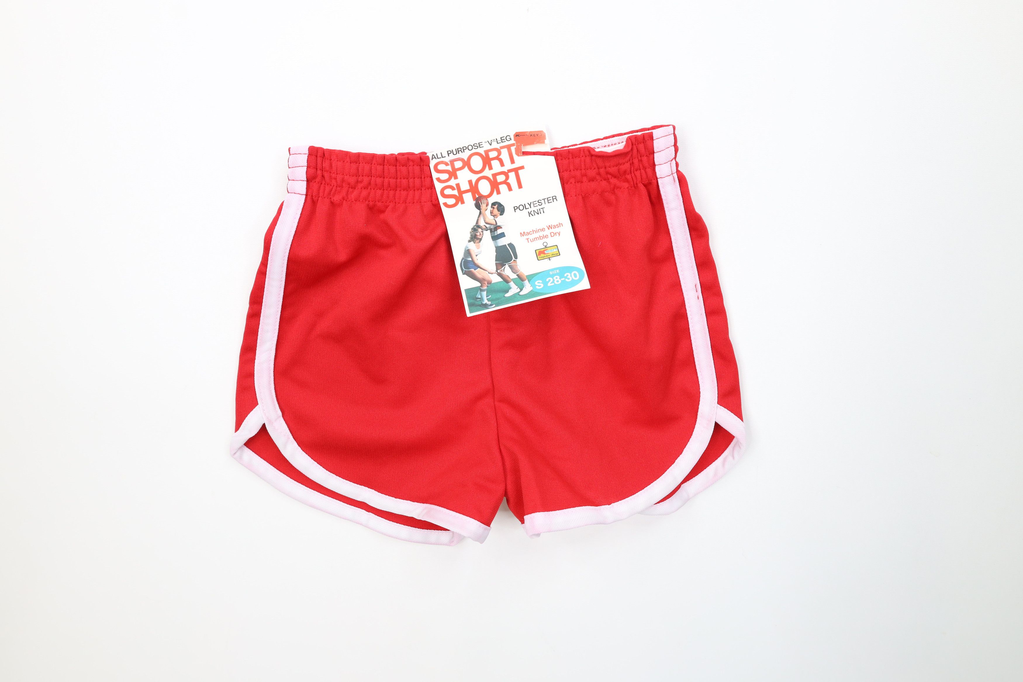 Vintage Deadstock Vintage 70s Streetwear Knit Short Shorts Red USA Size US 30 / EU 46 - 1 Thumbnail